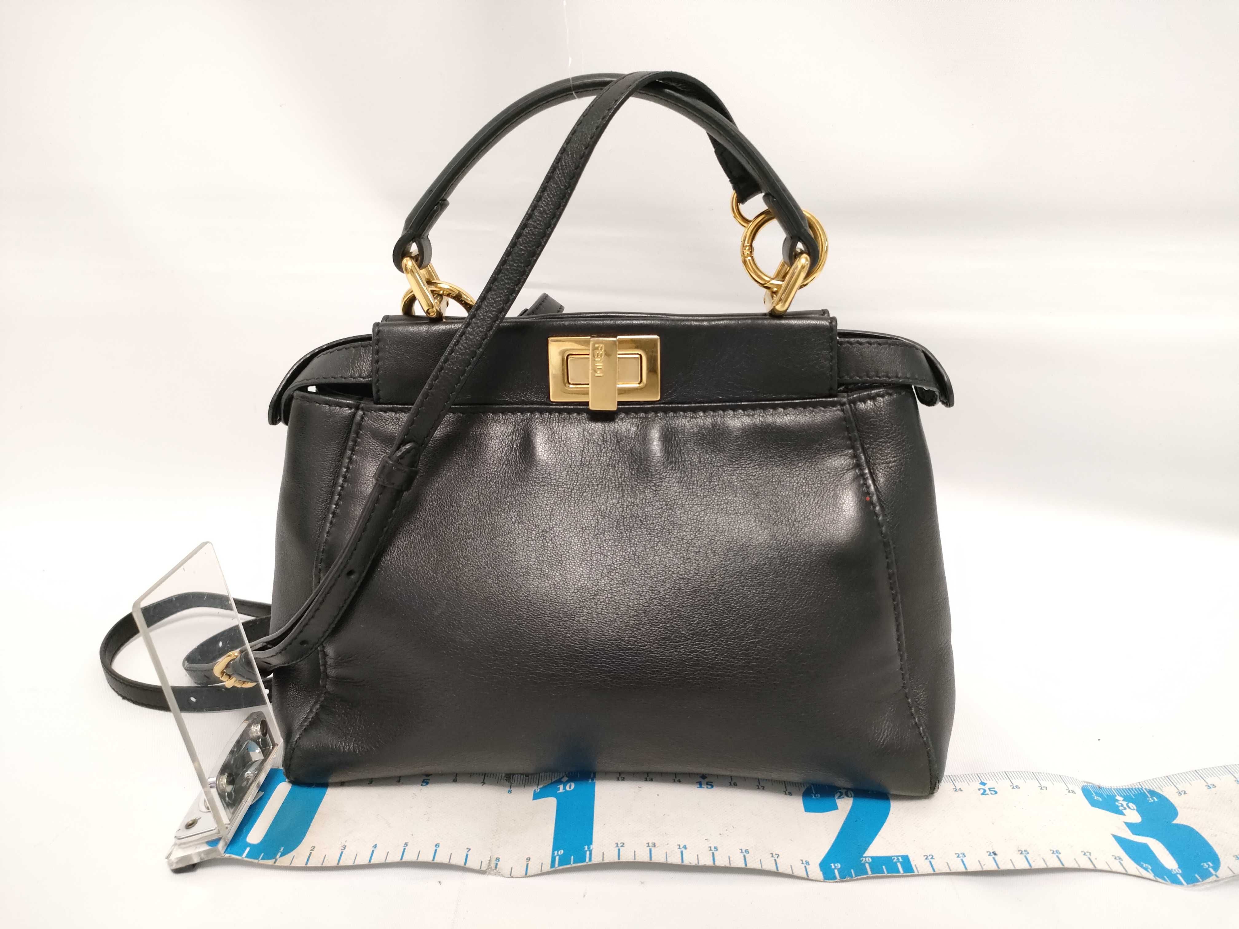 DU- Mini Peekaboo Leather 2-Way Handbag Black 8BN244 Handbag — view 2