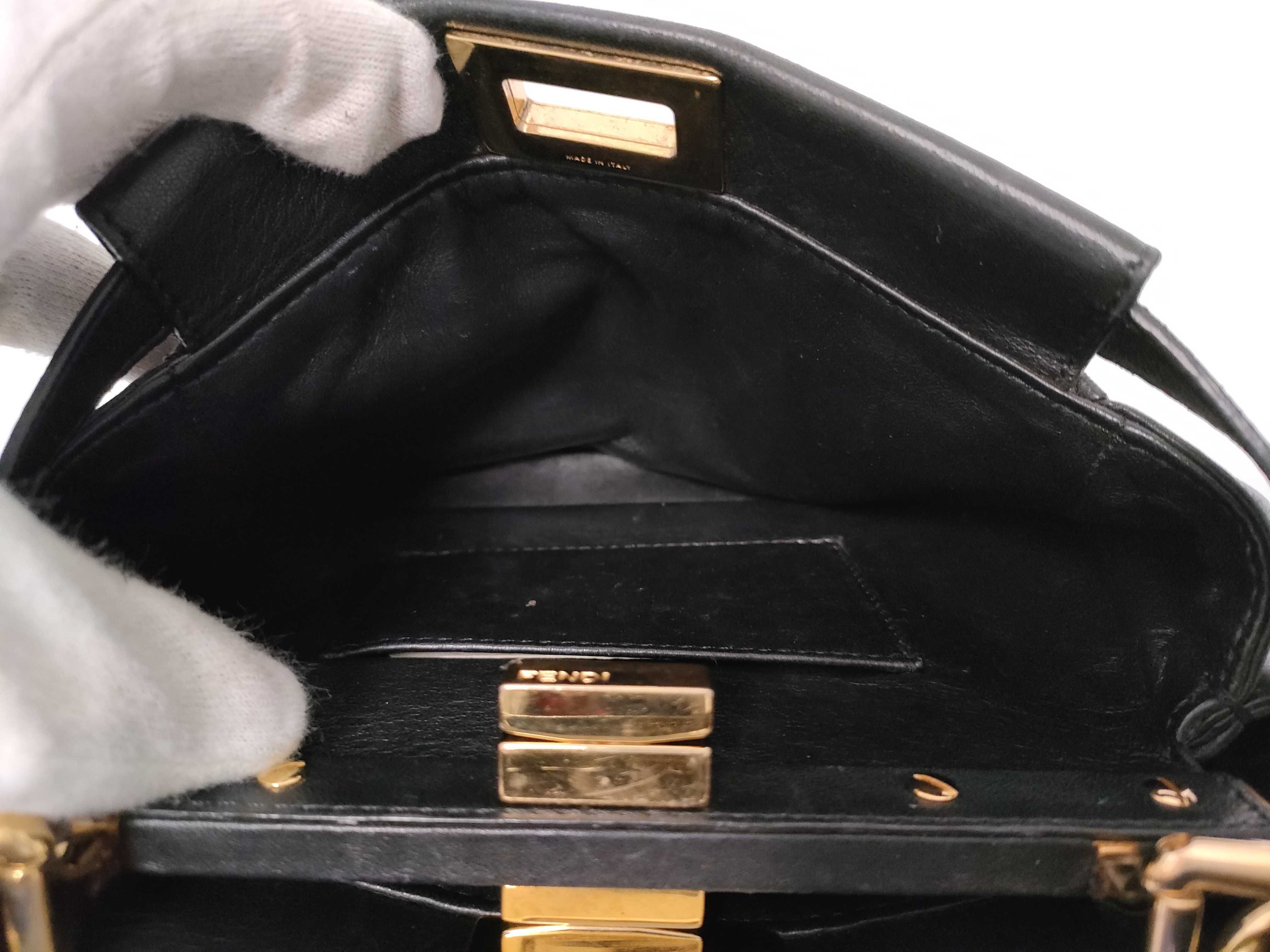 DU- Mini Peekaboo Leather 2-Way Handbag Black 8BN244 Handbag — view 11