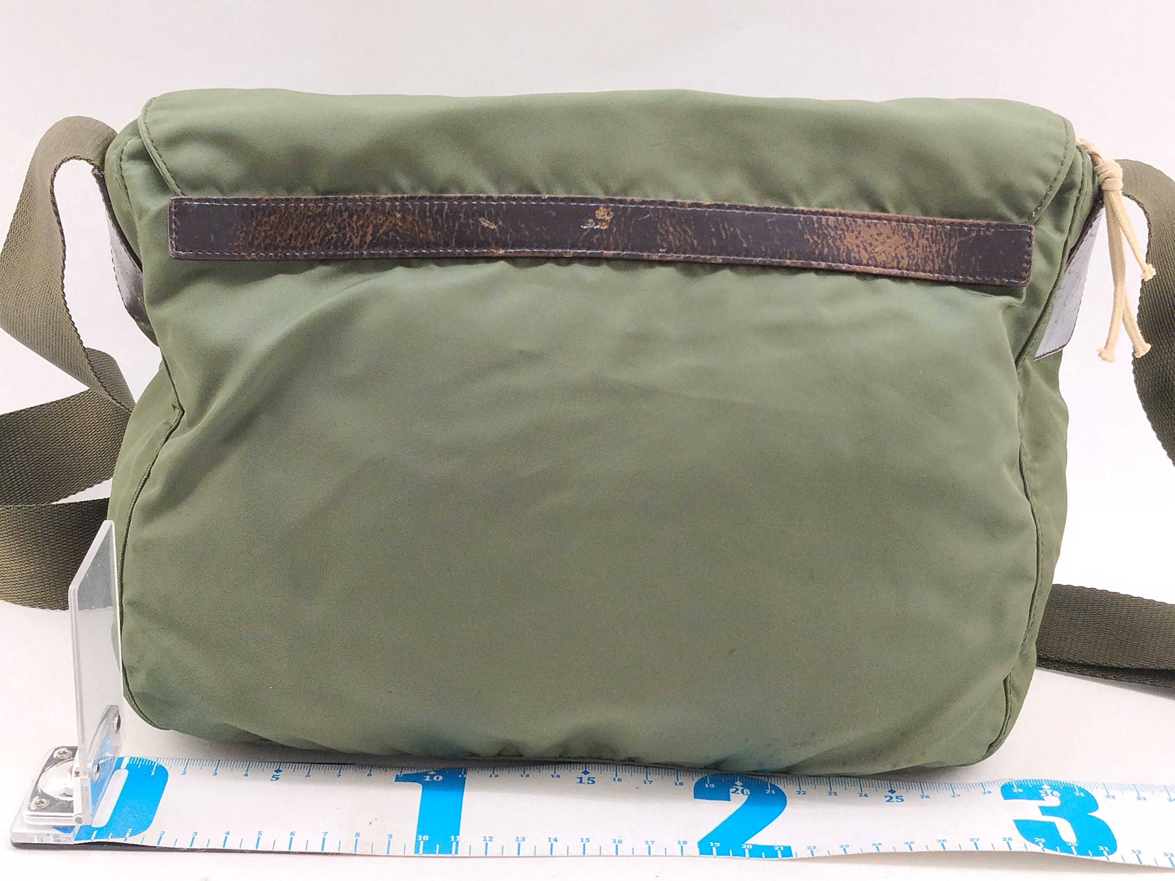 Nylon Shoulder Bag, Green — view 2