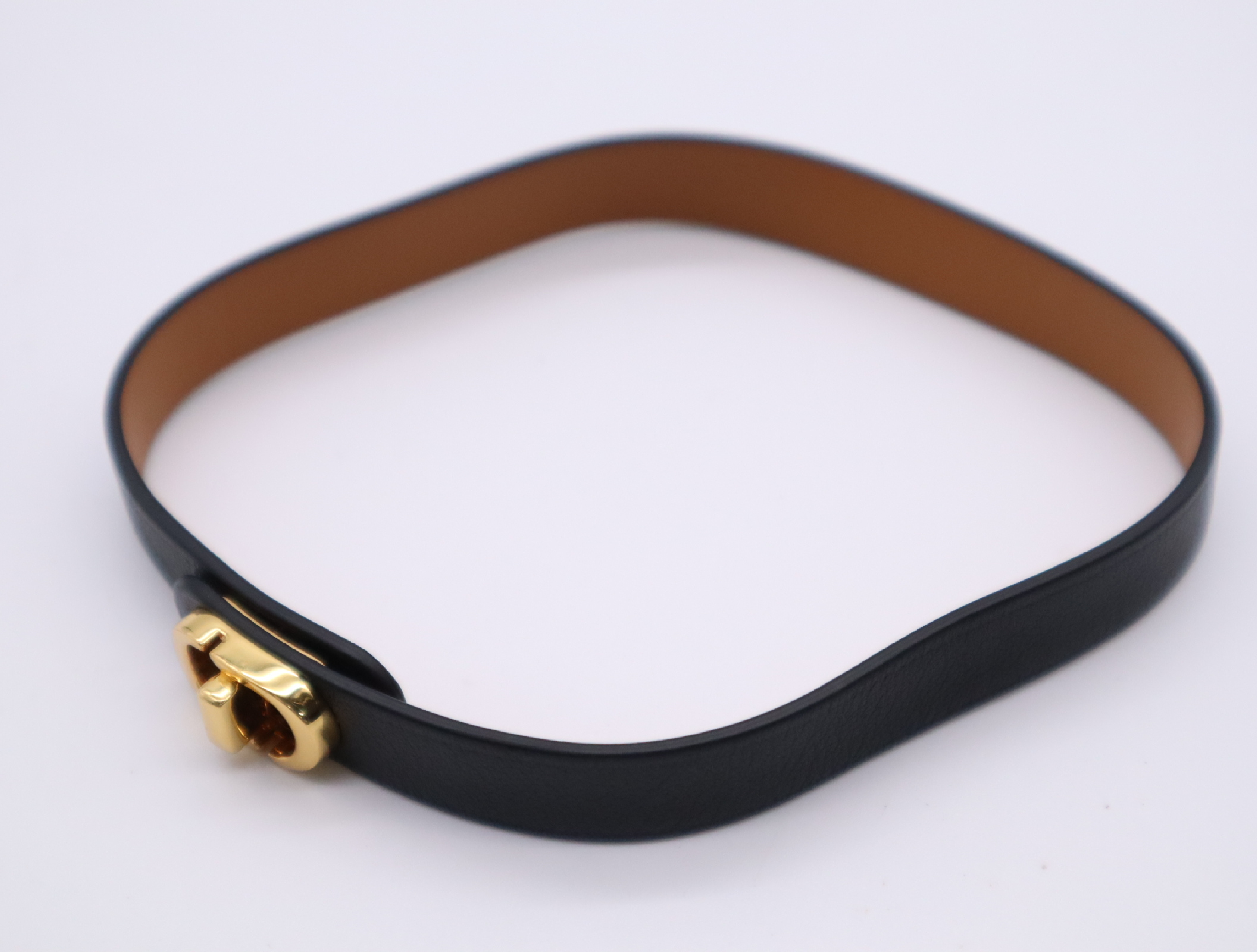 Leather 30 Montaigne Black Gold Hardware Bracelet/Bangle
