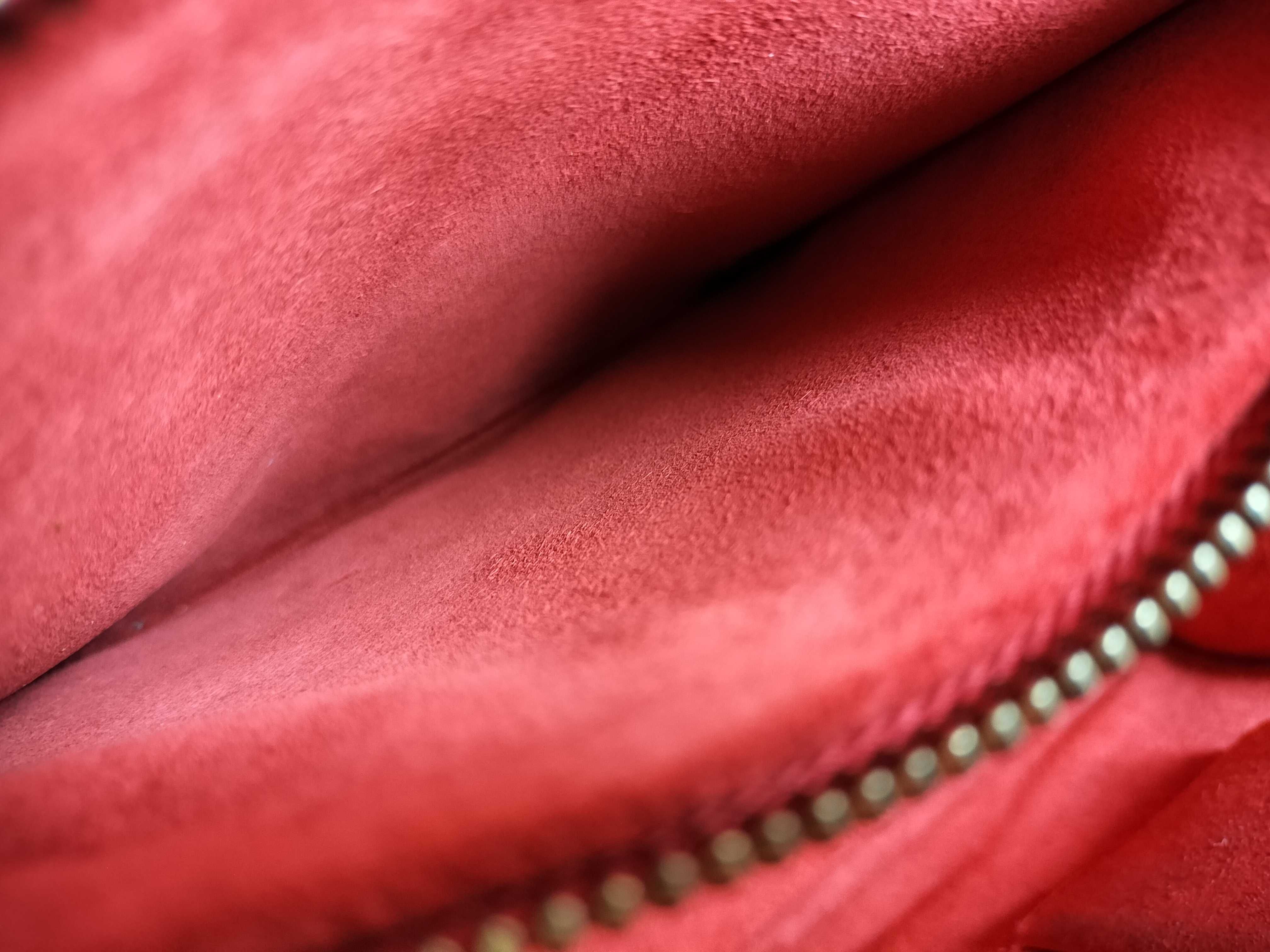 Luggage Micro Shopper Leather Handbag, Red — view 11
