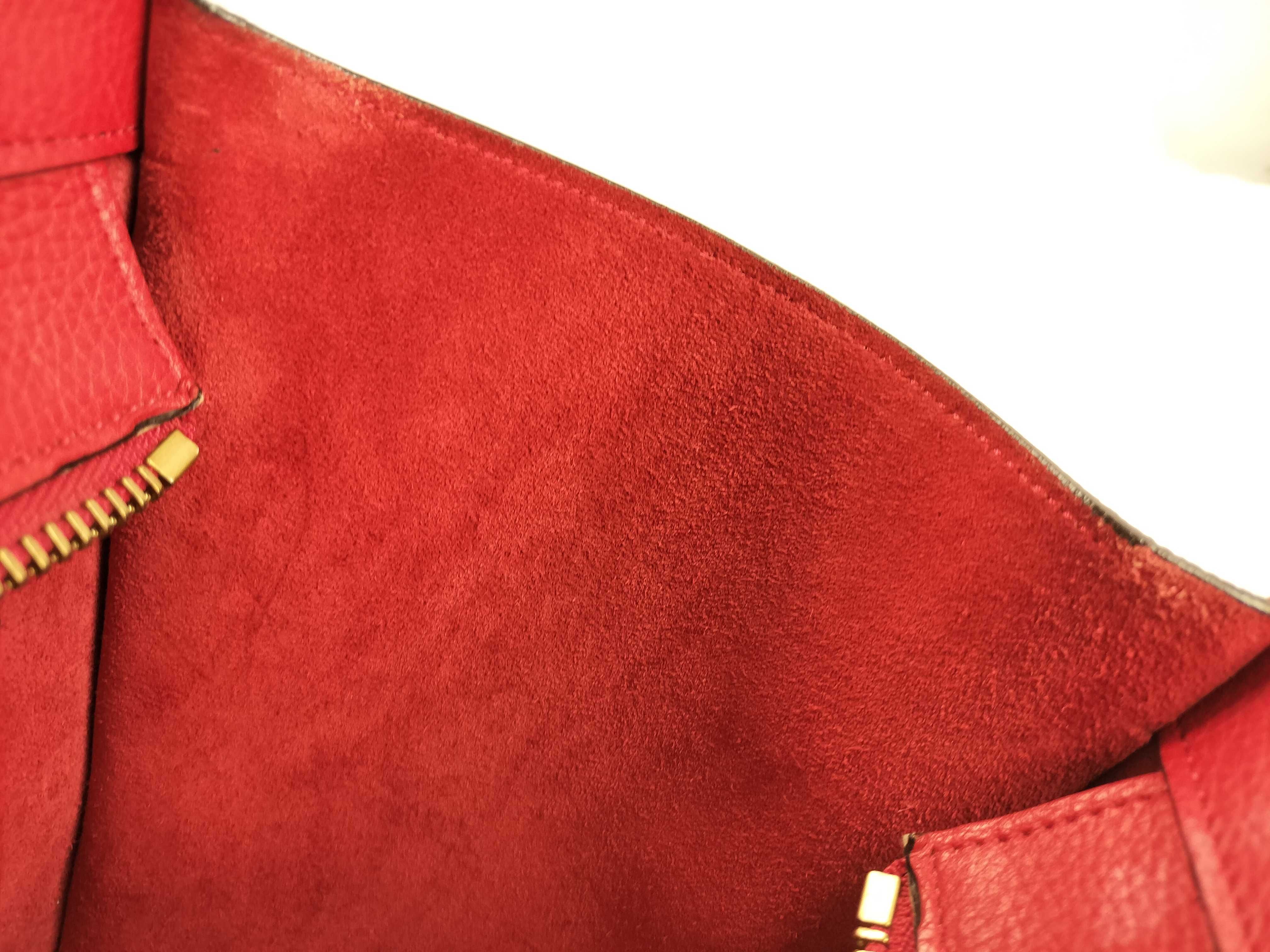 Luggage Micro Shopper Leather Handbag, Red — view 9
