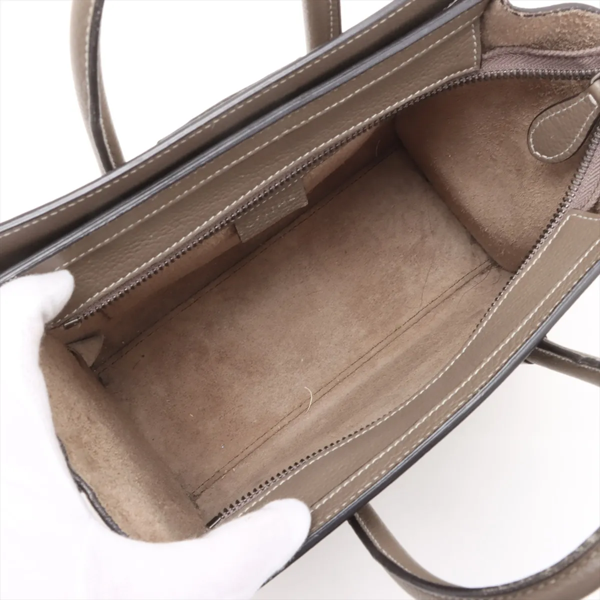 Luggage Nano Shopper Leather 2WAY Handbag Greige — view 8
