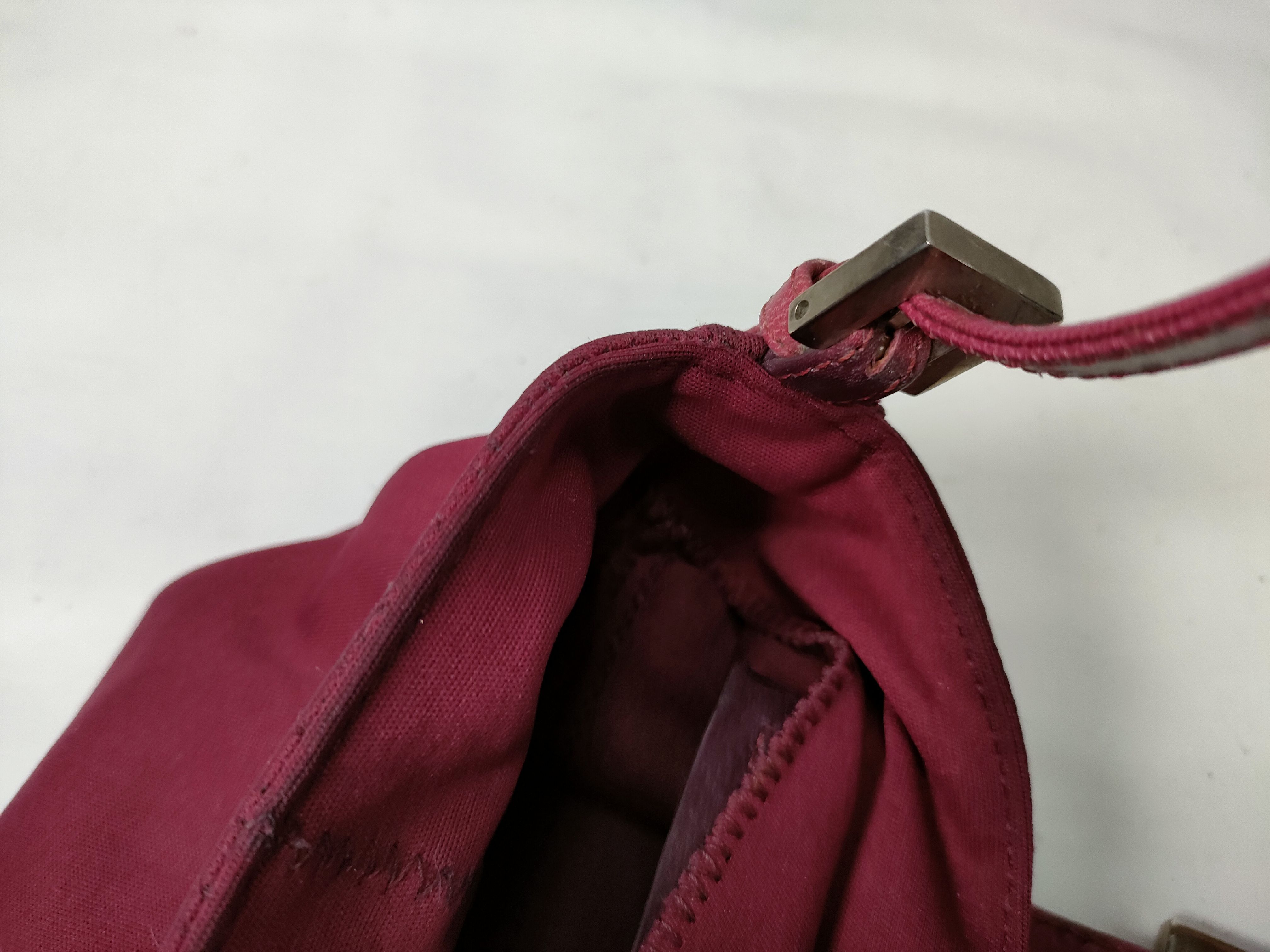 Mamma Nylon x Leather One-Shoulder Bag (Red) — view 11