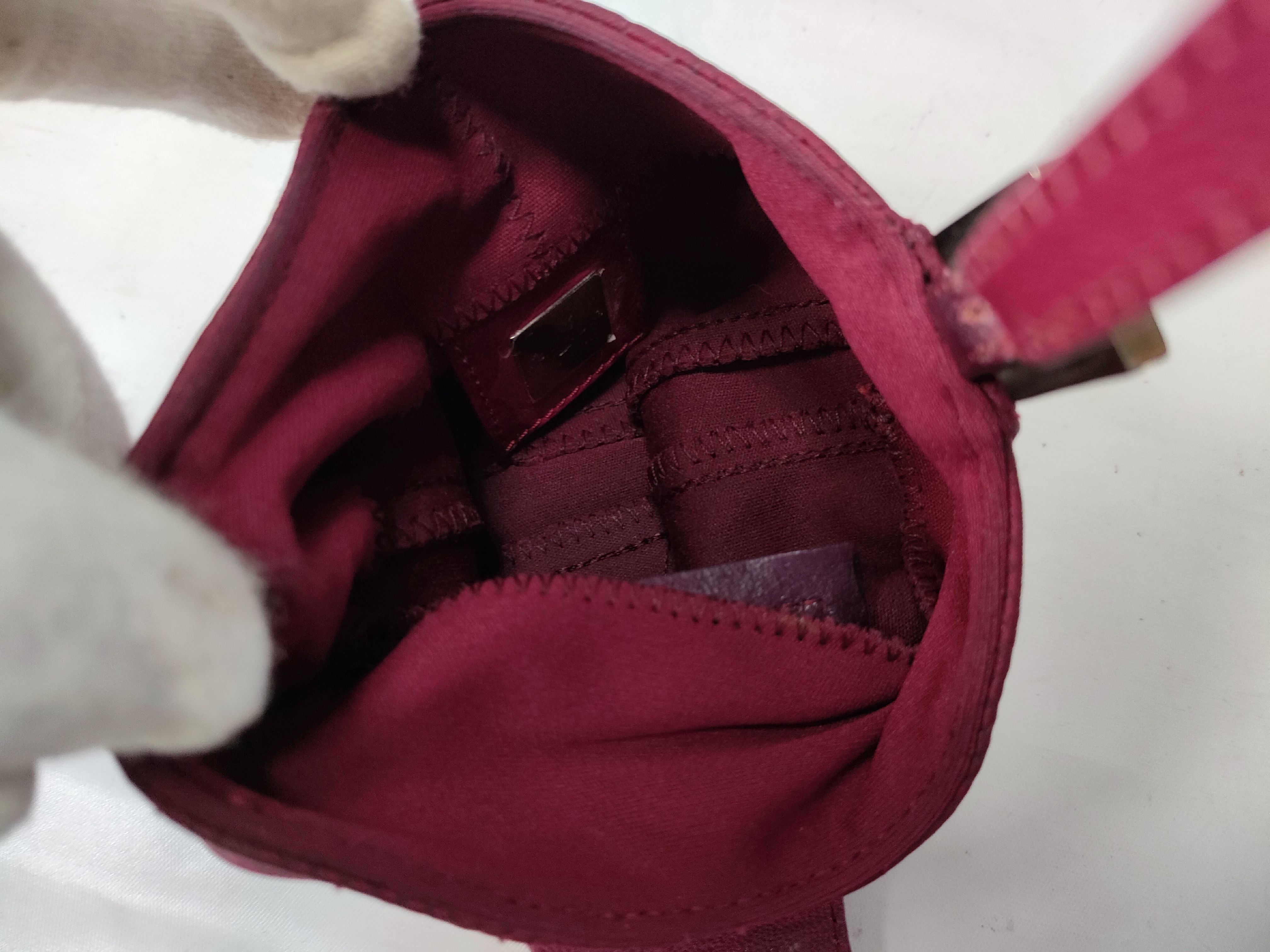 Mamma Nylon x Leather One-Shoulder Bag (Red) — view 10