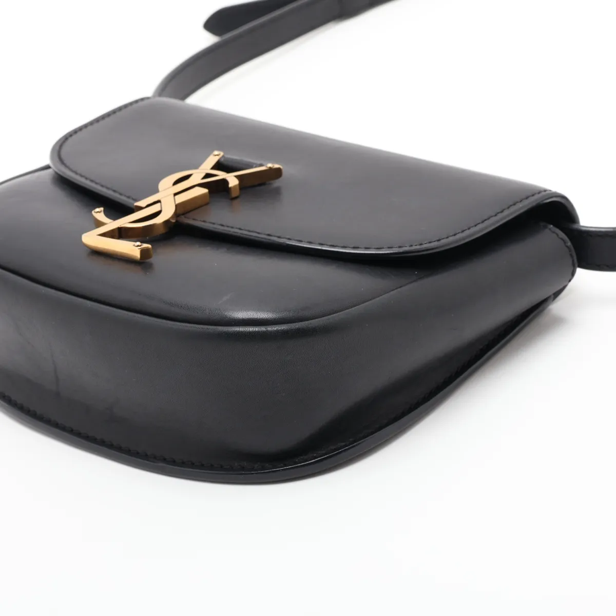Kaia 619740 Leather Shoulder Bag, Black — view 3
