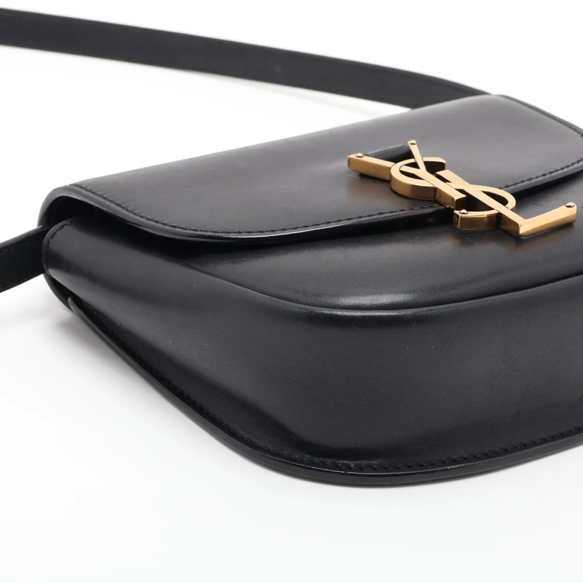 Kaia 619740 Leather Shoulder Bag, Black — view 4