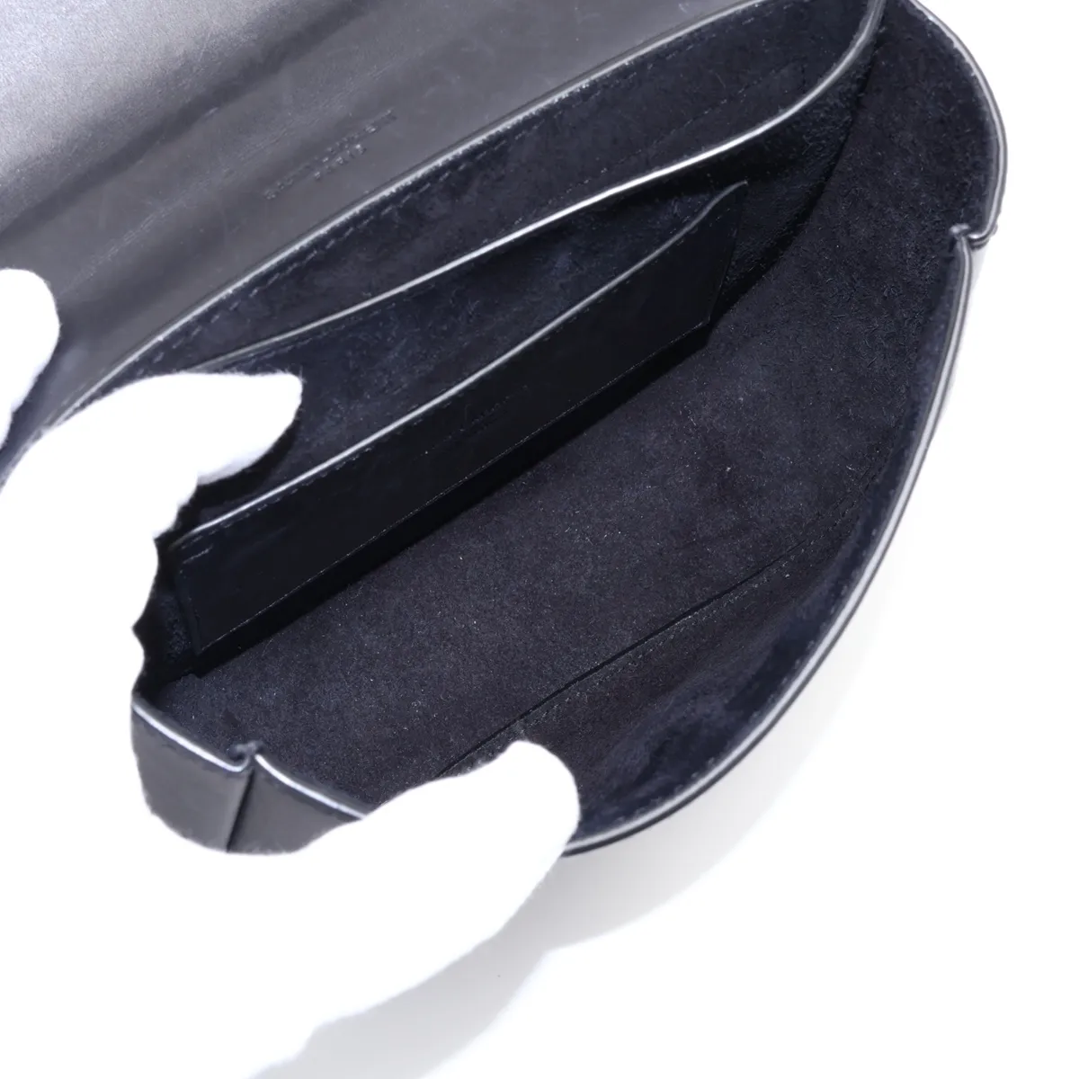 Kaia 619740 Leather Shoulder Bag, Black — view 6