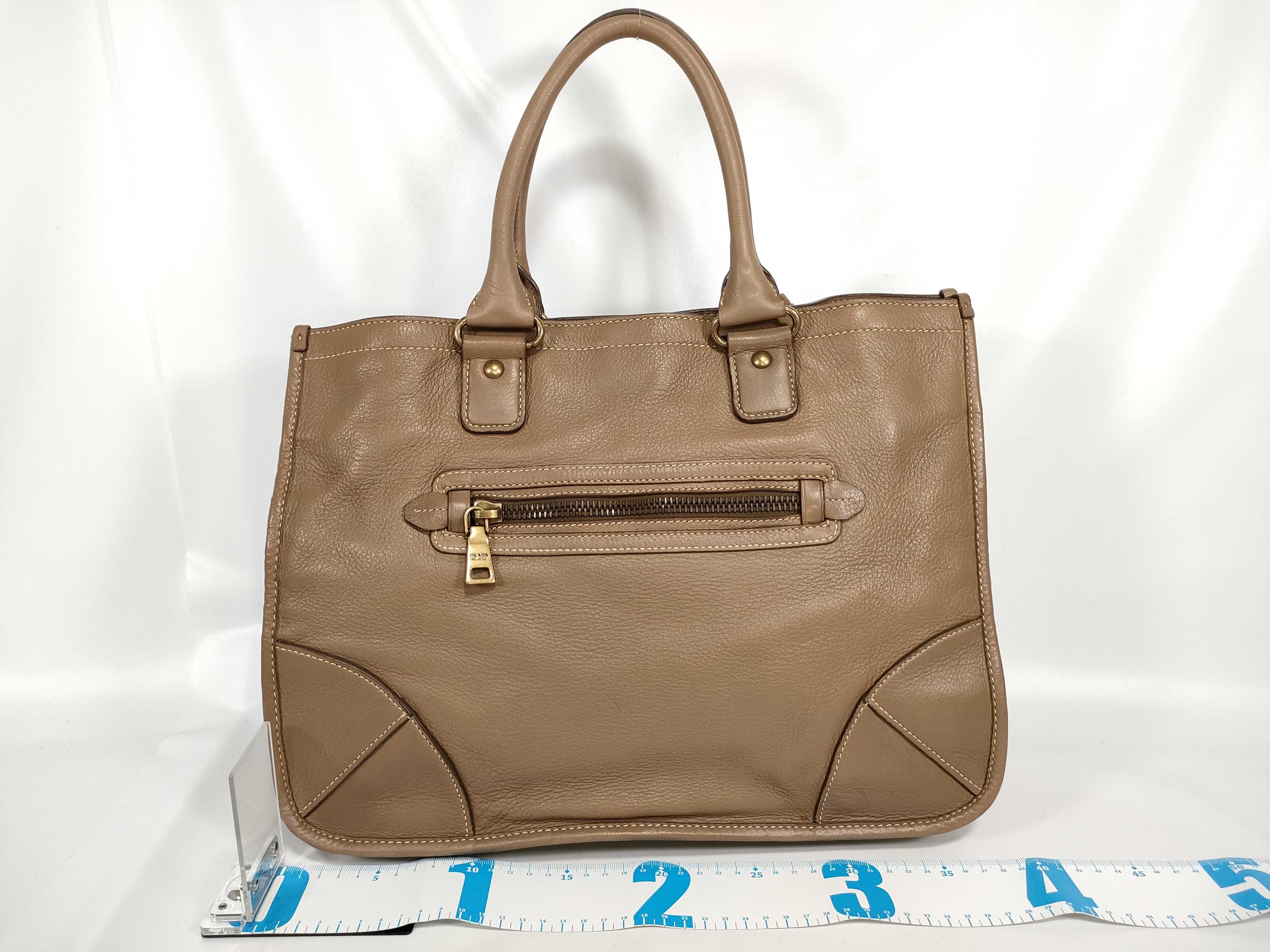 Vitello Daino Tote Bag Beige Handbag — view 2