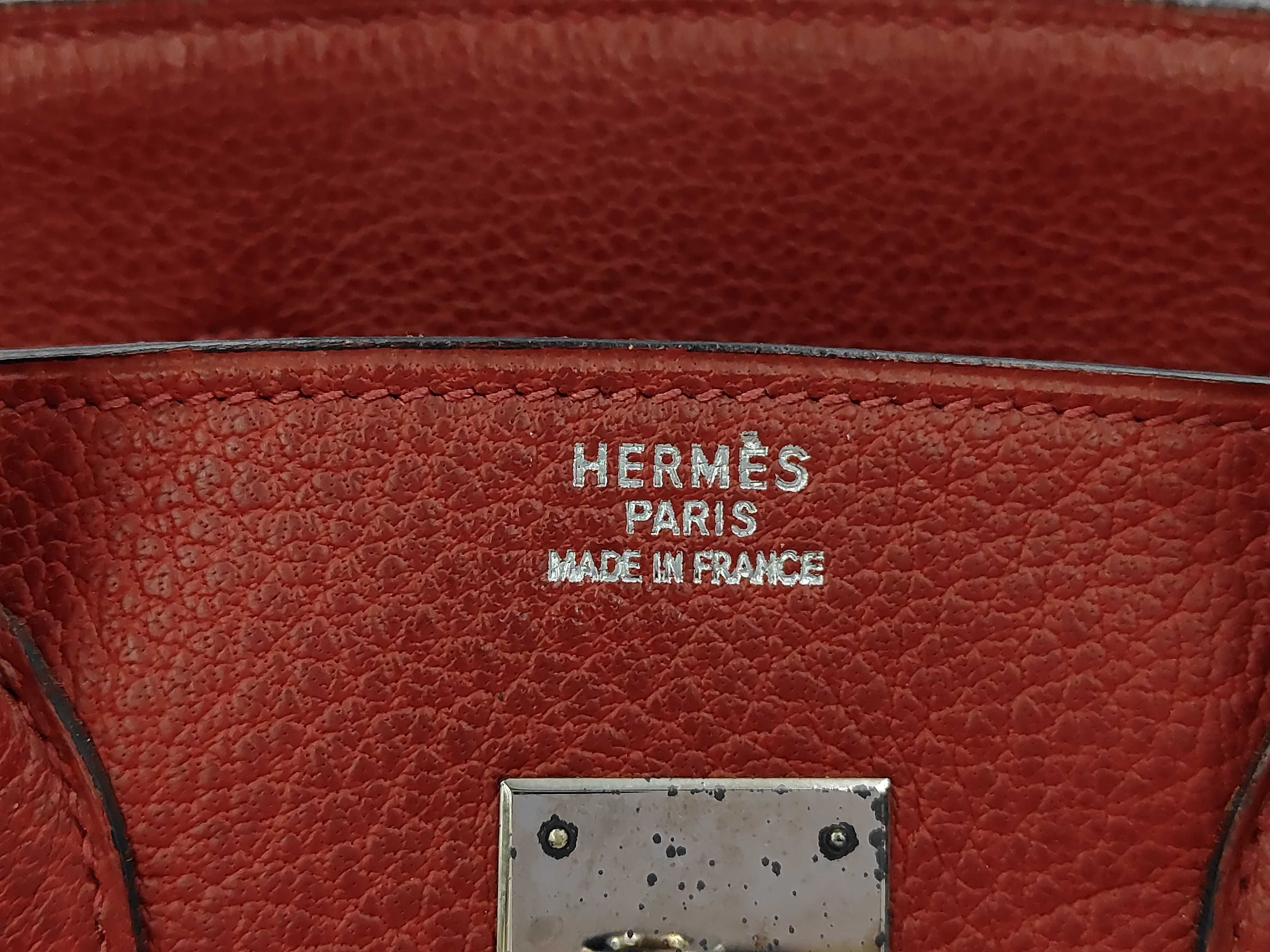 Birkin 35 Rouge H Silver Hardware E Handbag — view 11