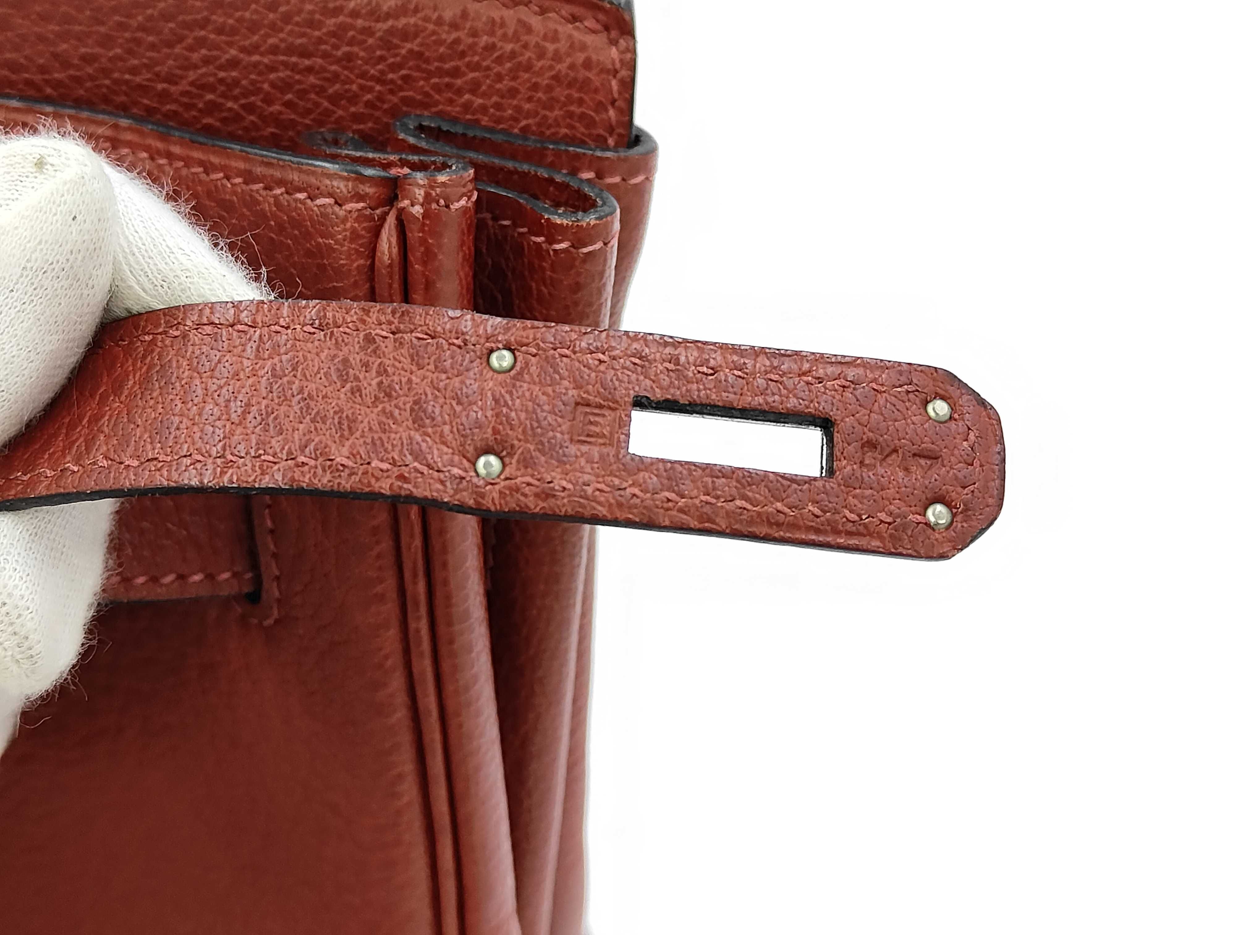 Birkin 35 Rouge H Silver Hardware E Handbag — view 12