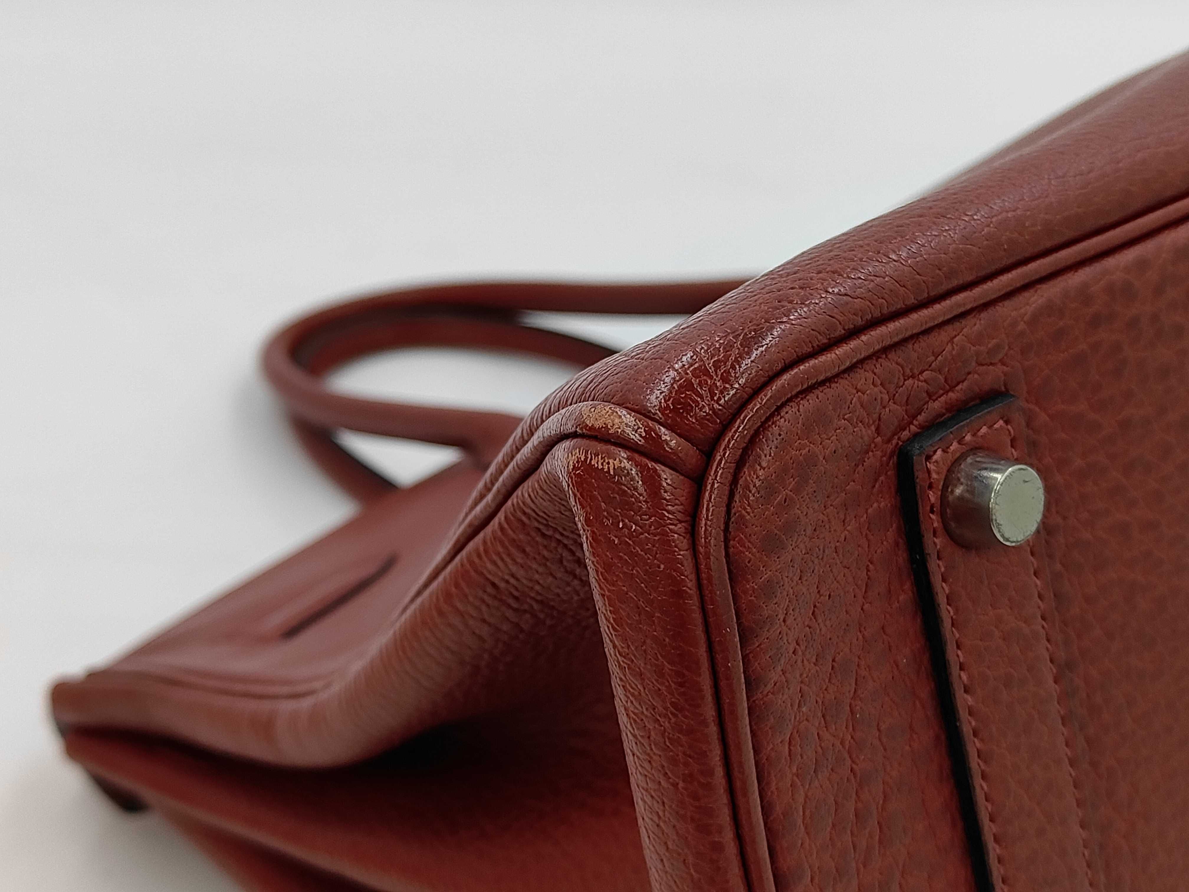 Birkin 35 Rouge H Silver Hardware E Handbag — view 6