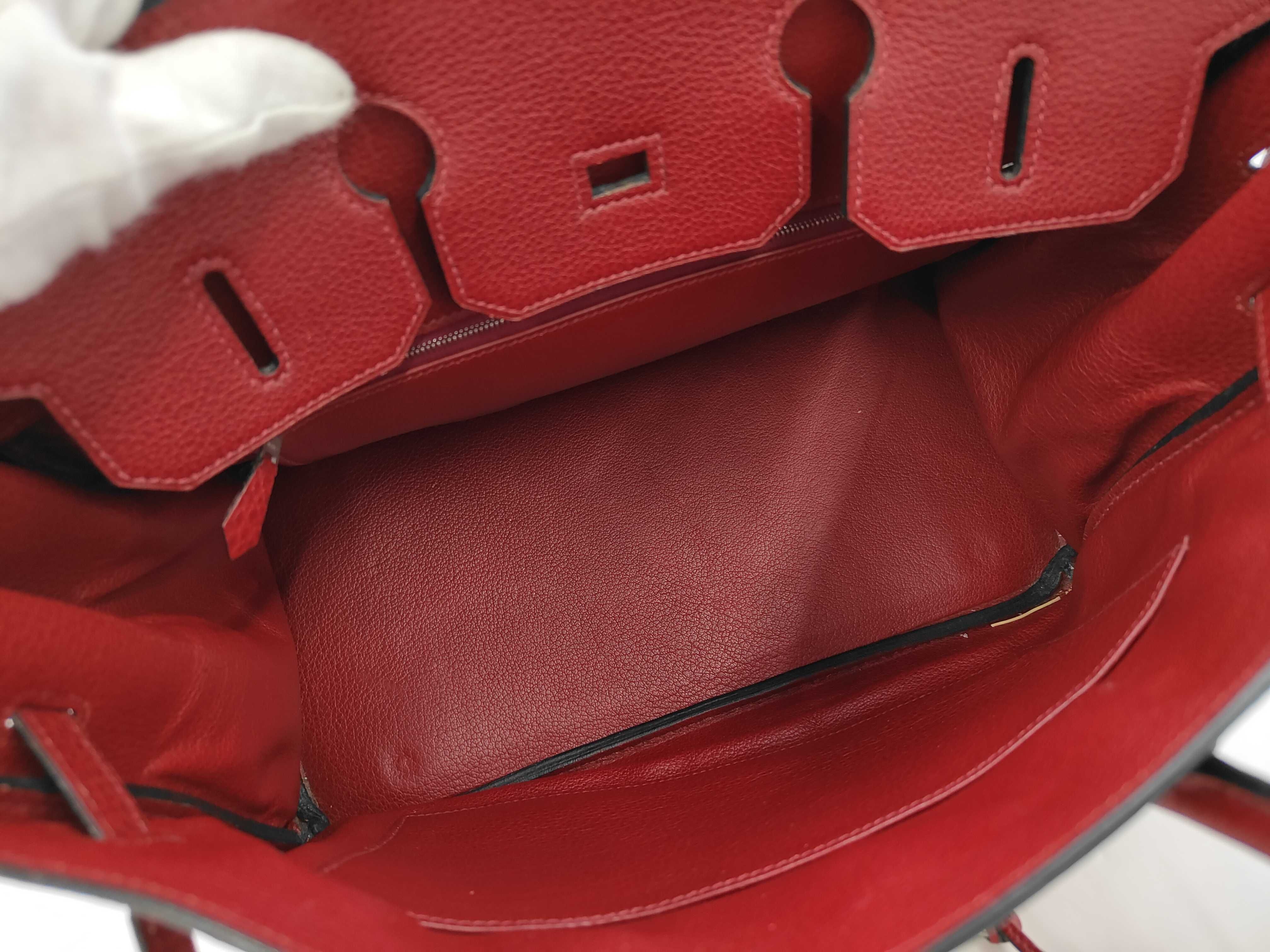 Birkin 35 Rouge H Silver Hardware E Handbag — view 10