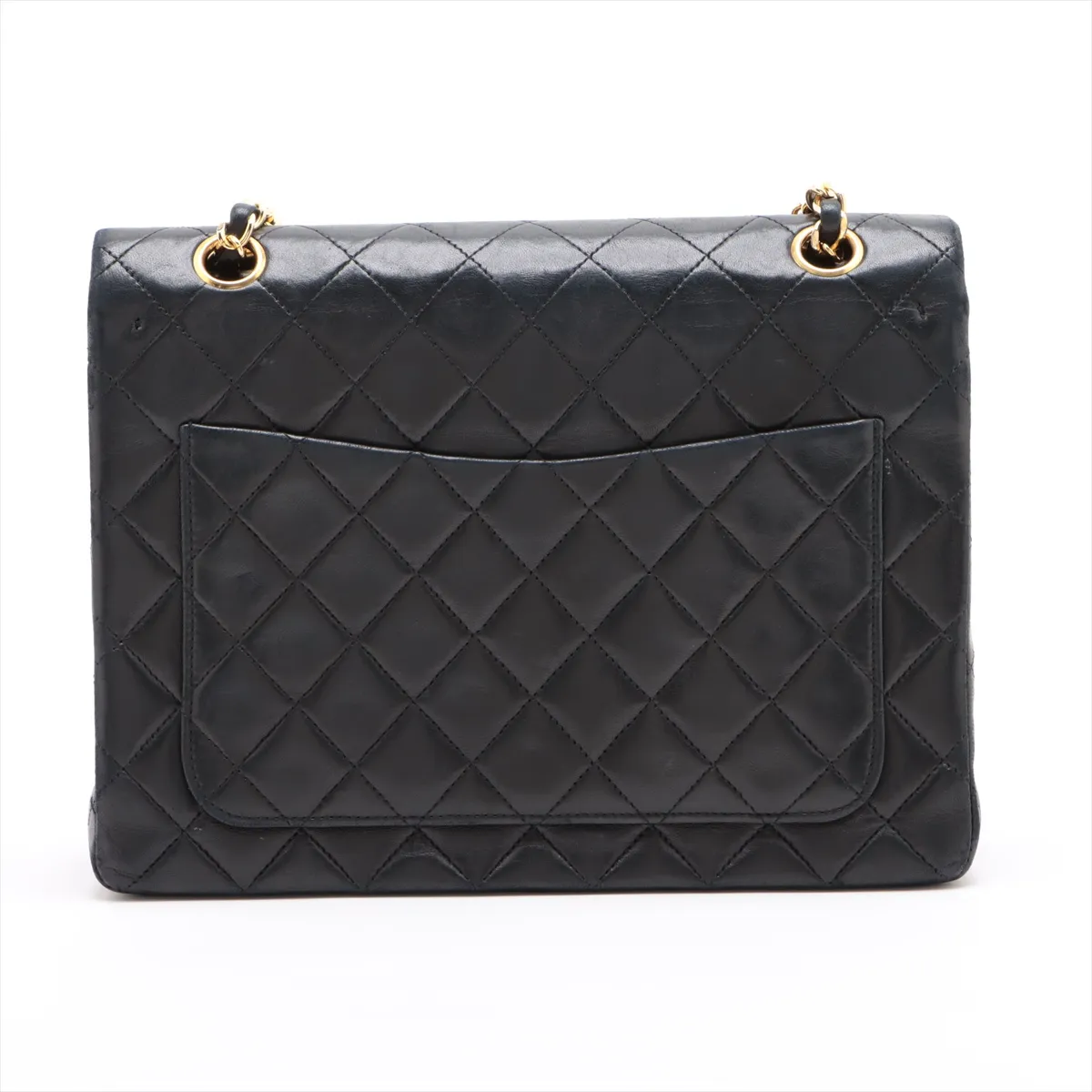 Matelasse Lambskin Double Flap Double Chain Bag Black Gold Hardware 1050111 No. 1 — view 2