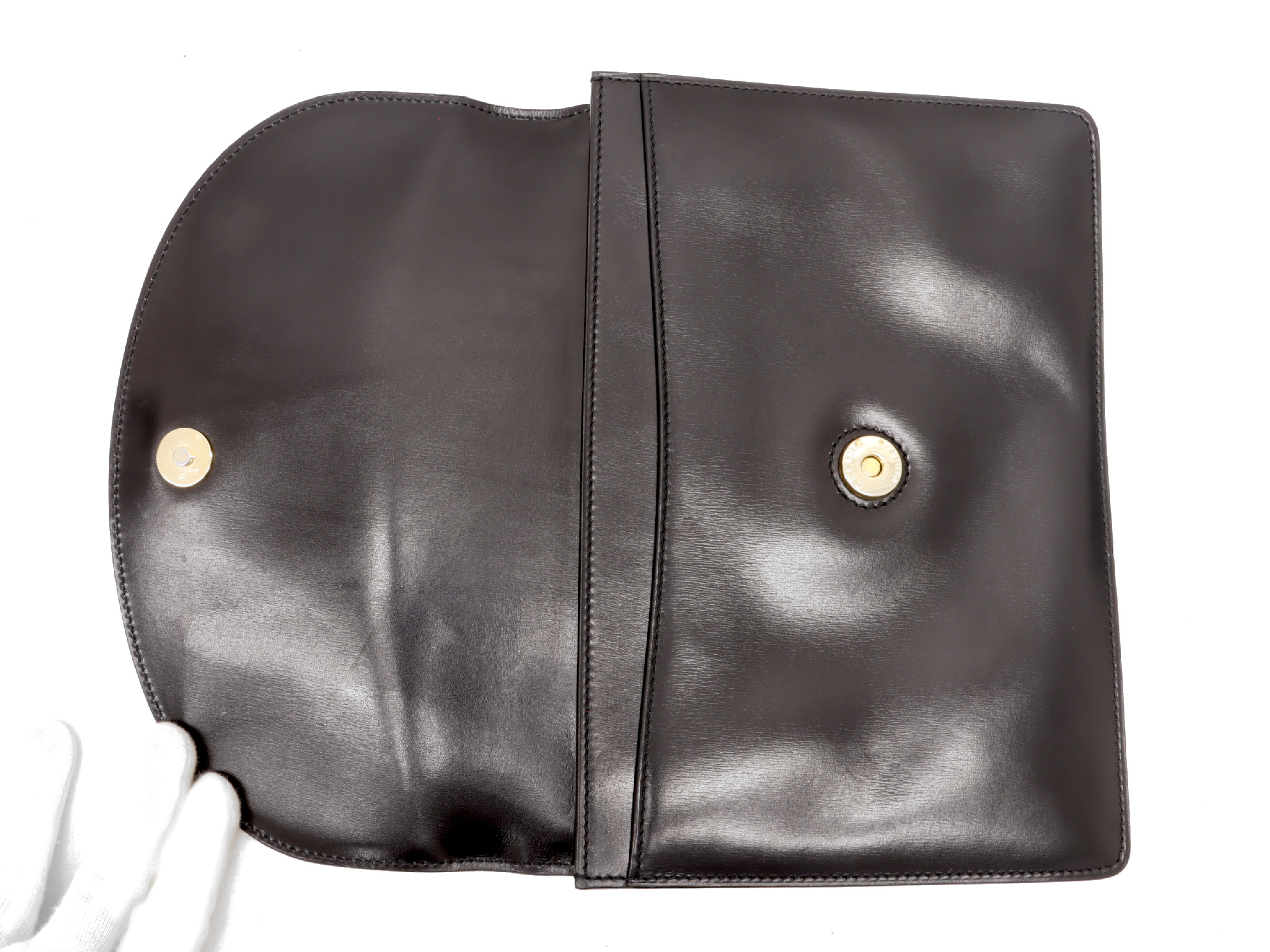 Starball Leather Chain Shoulder Bag (Black) — view 7