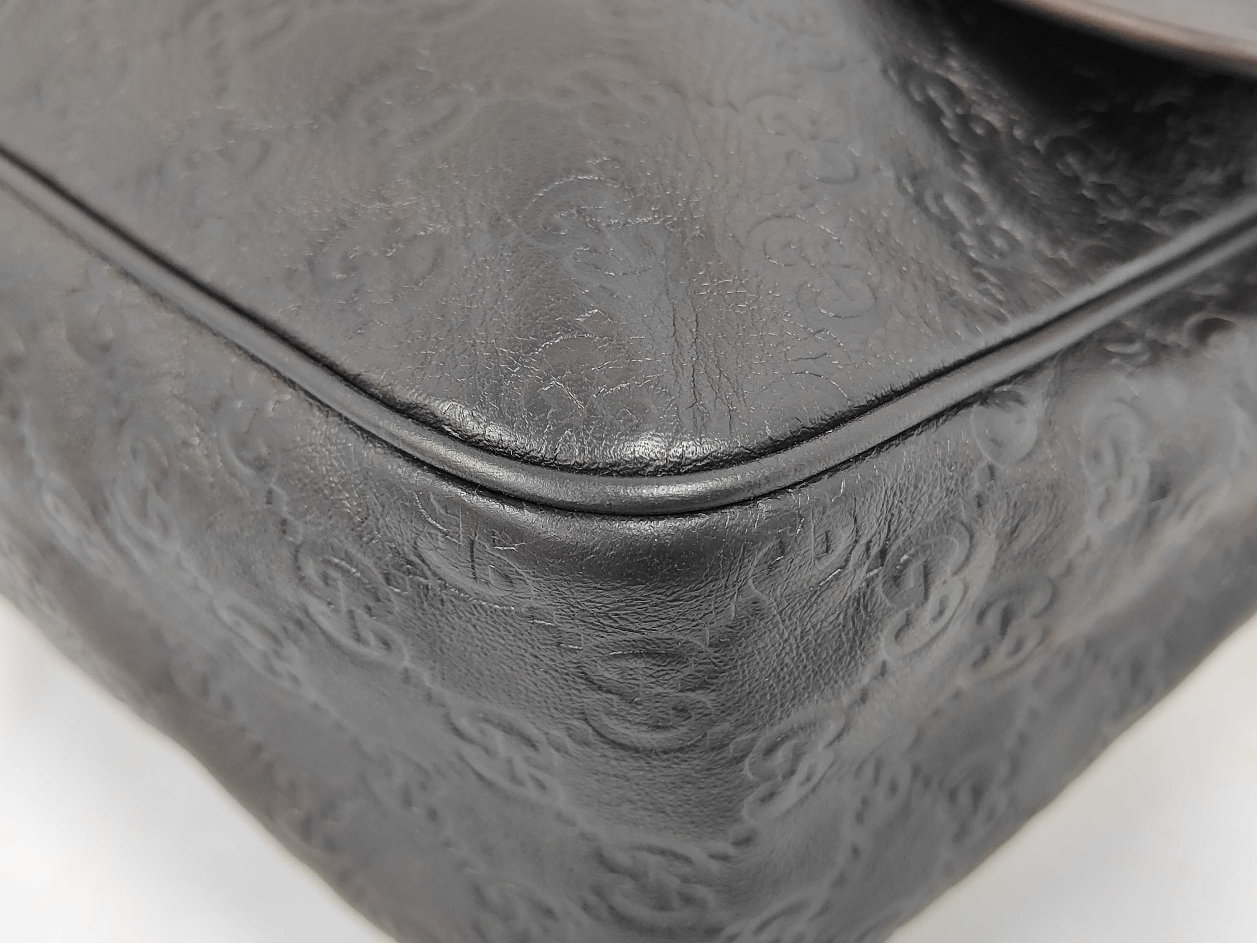 Guccissima Leather Messenger Bag, Dark Brown Shoulder Bag — view 4