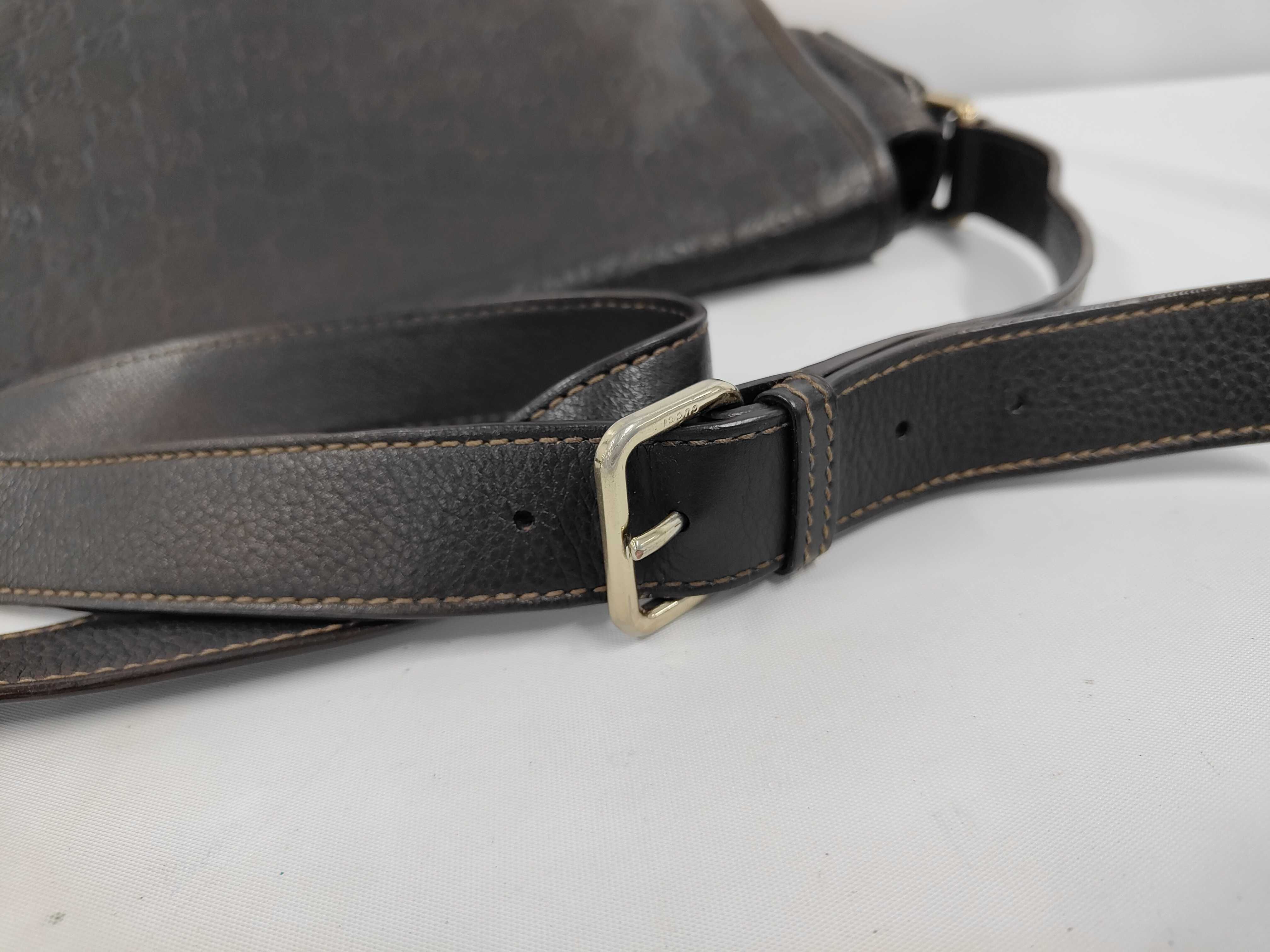 Guccissima Leather Messenger Bag, Dark Brown Shoulder Bag — view 5