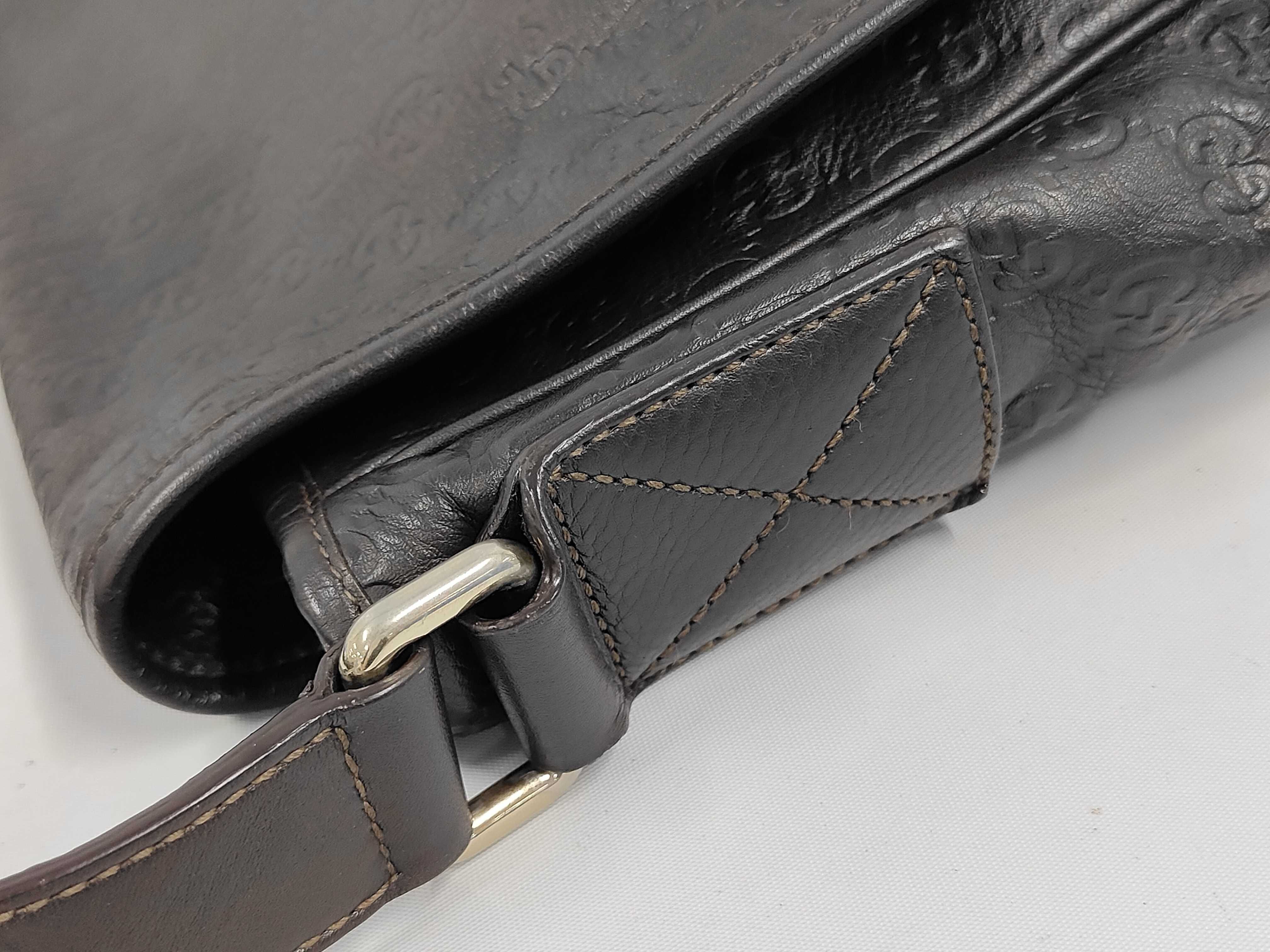 Guccissima Leather Messenger Bag, Dark Brown Shoulder Bag — view 6