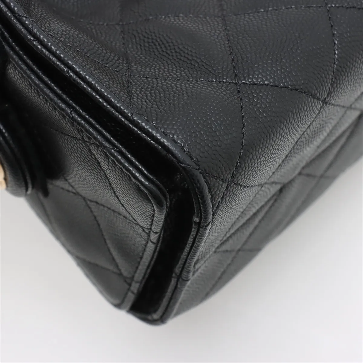 [Individually wrapped] Chanel 25 Mini Caviar Skin Chain Shoulder Bag Black Gold Hardware JUPCCHK4 Random Plate AS5631 — view 9