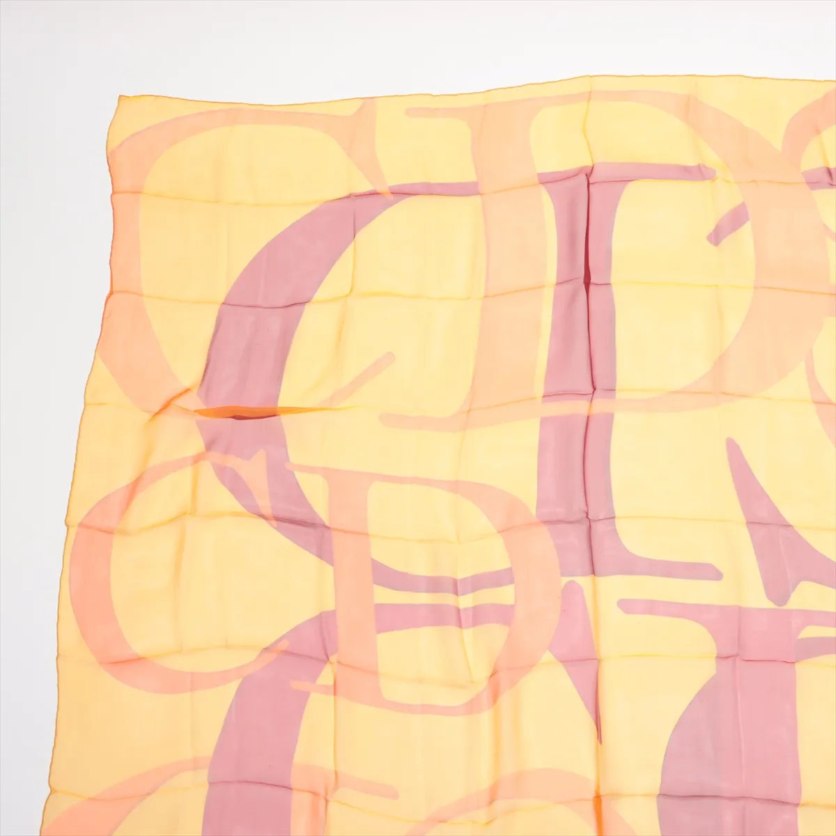 logo scarf, silk, yellow x red, — view 2