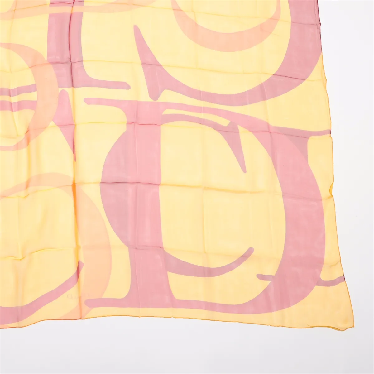 logo scarf, silk, yellow x red, — view 4