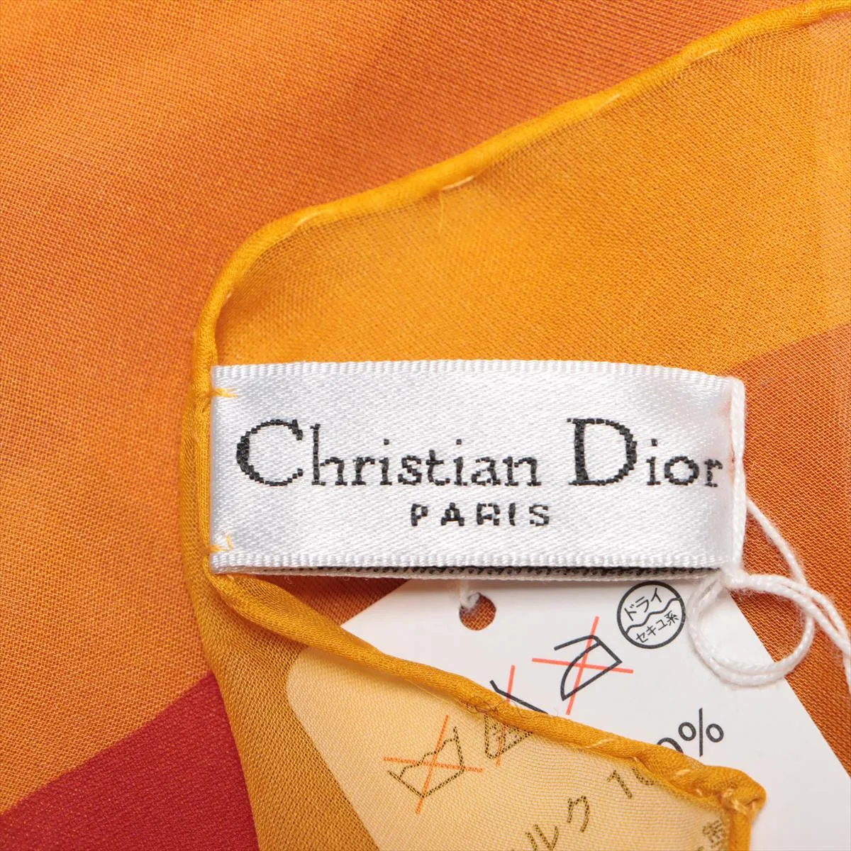 logo scarf, silk, yellow x red, — view 6