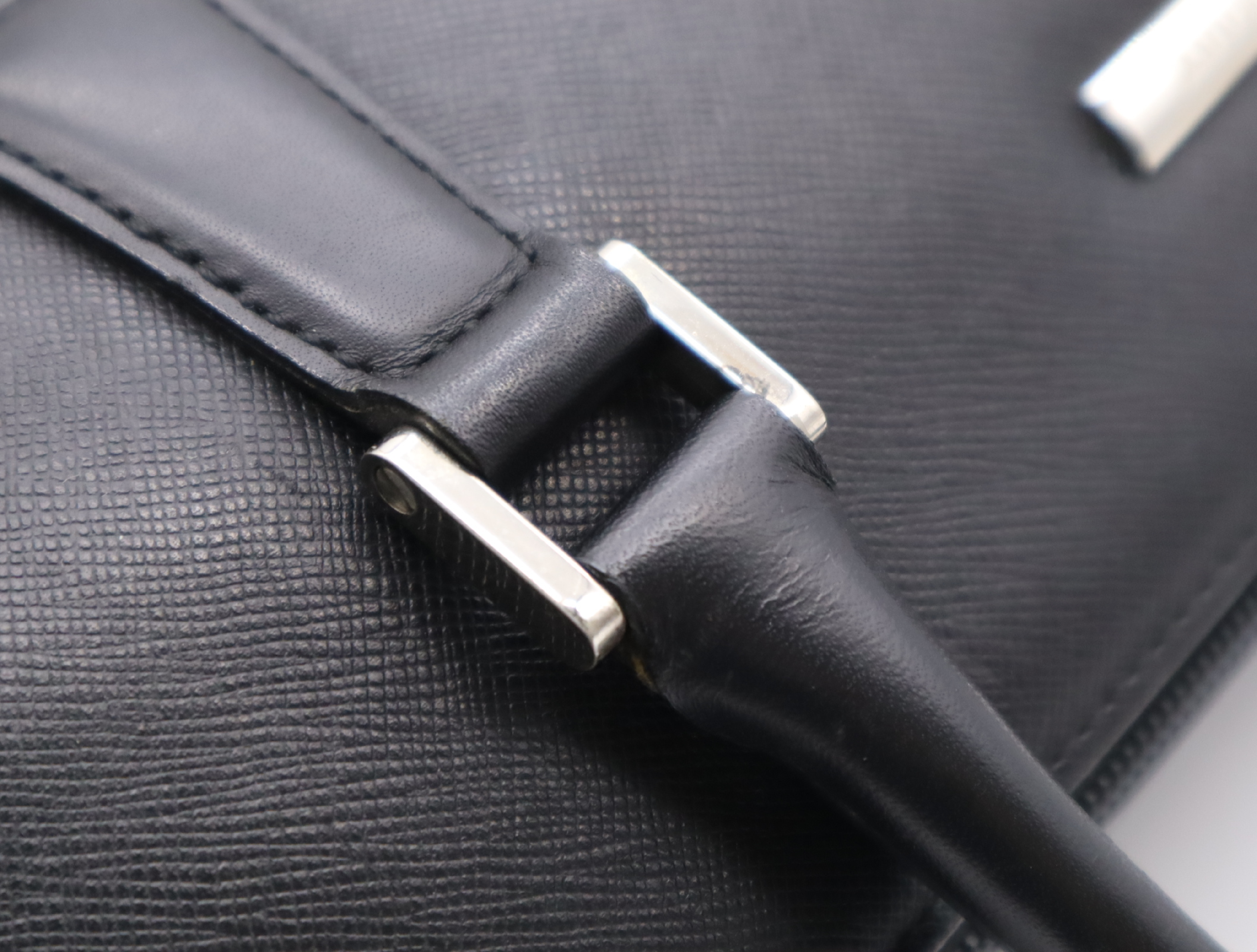 Leather Cylindrical Handbag, Black Nova Check Pattern, Silver Hardware — view 9