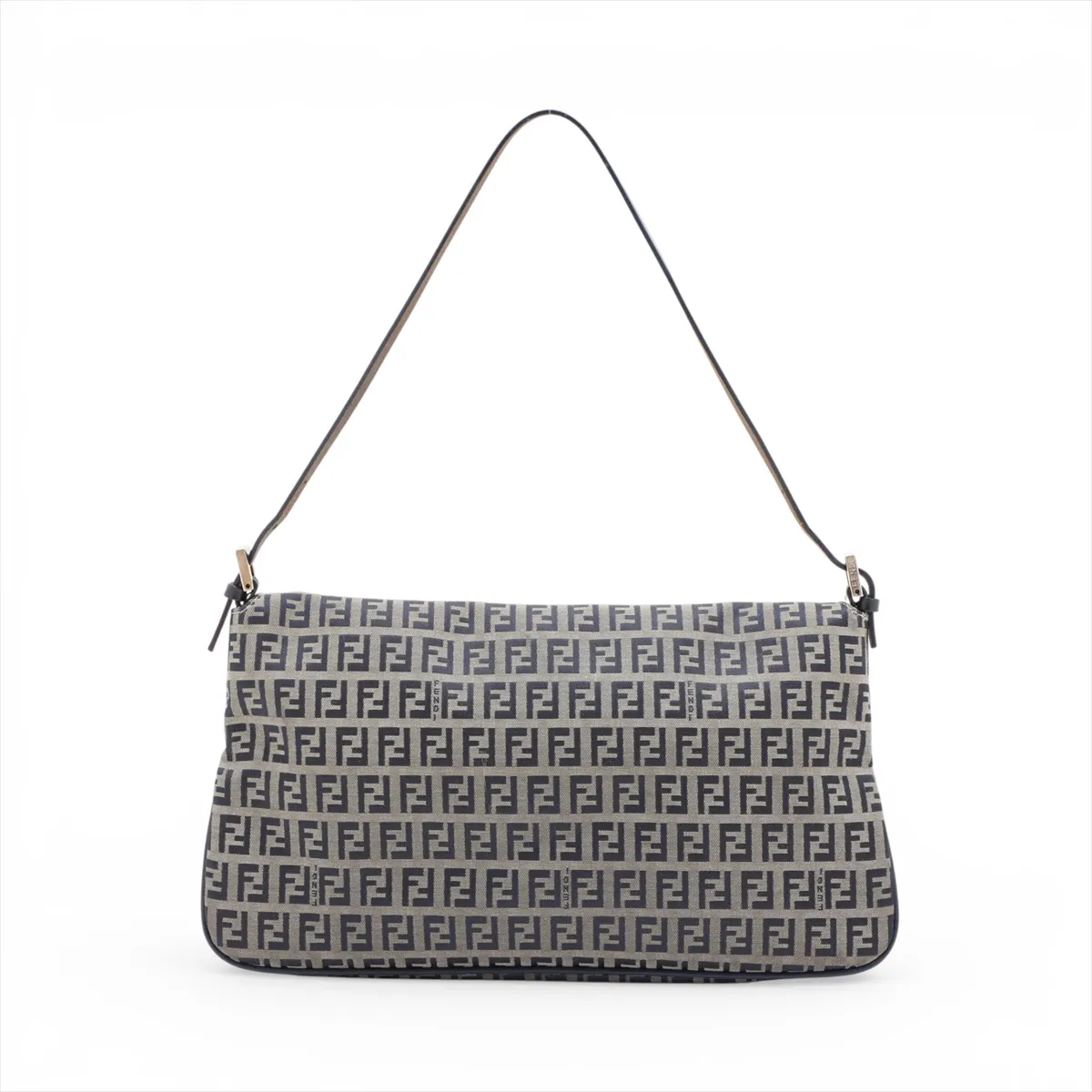 Zucchino Canvas x Leather Shoulder Bag Navy 26796 — view 2