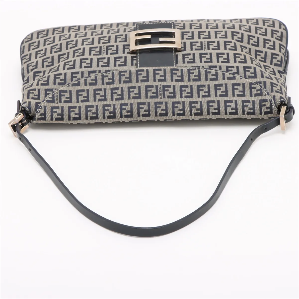 Zucchino Canvas x Leather Shoulder Bag Navy 26796 — view 5