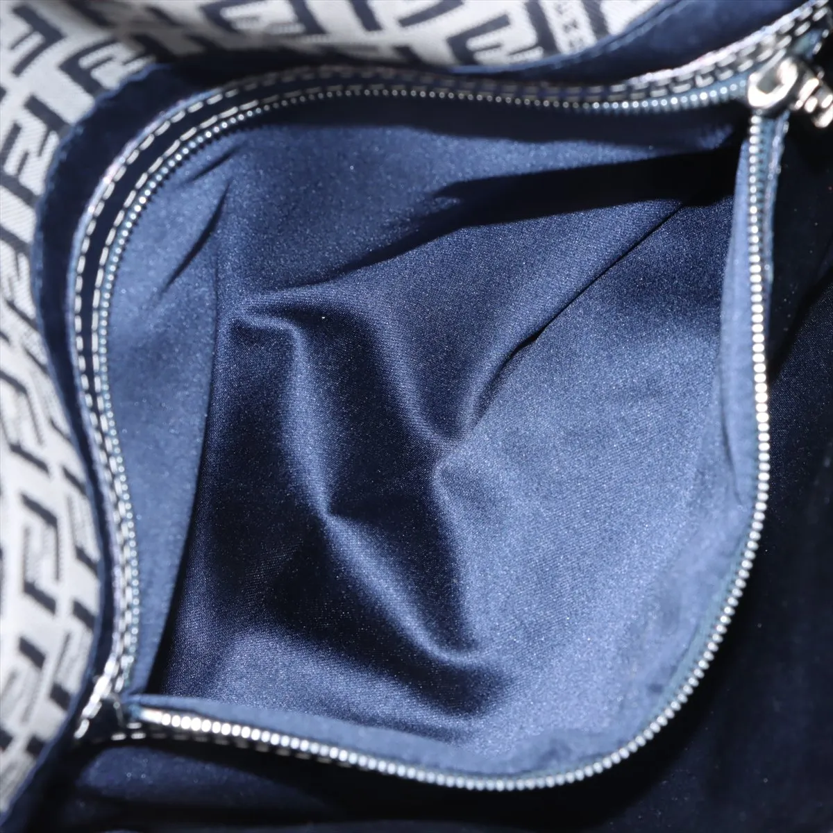 Zucchino Canvas x Leather Shoulder Bag Navy 26796 — view 8