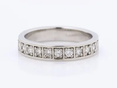 Half-diamond ring, Pt900, D0.36ct, size 11, 6.4g