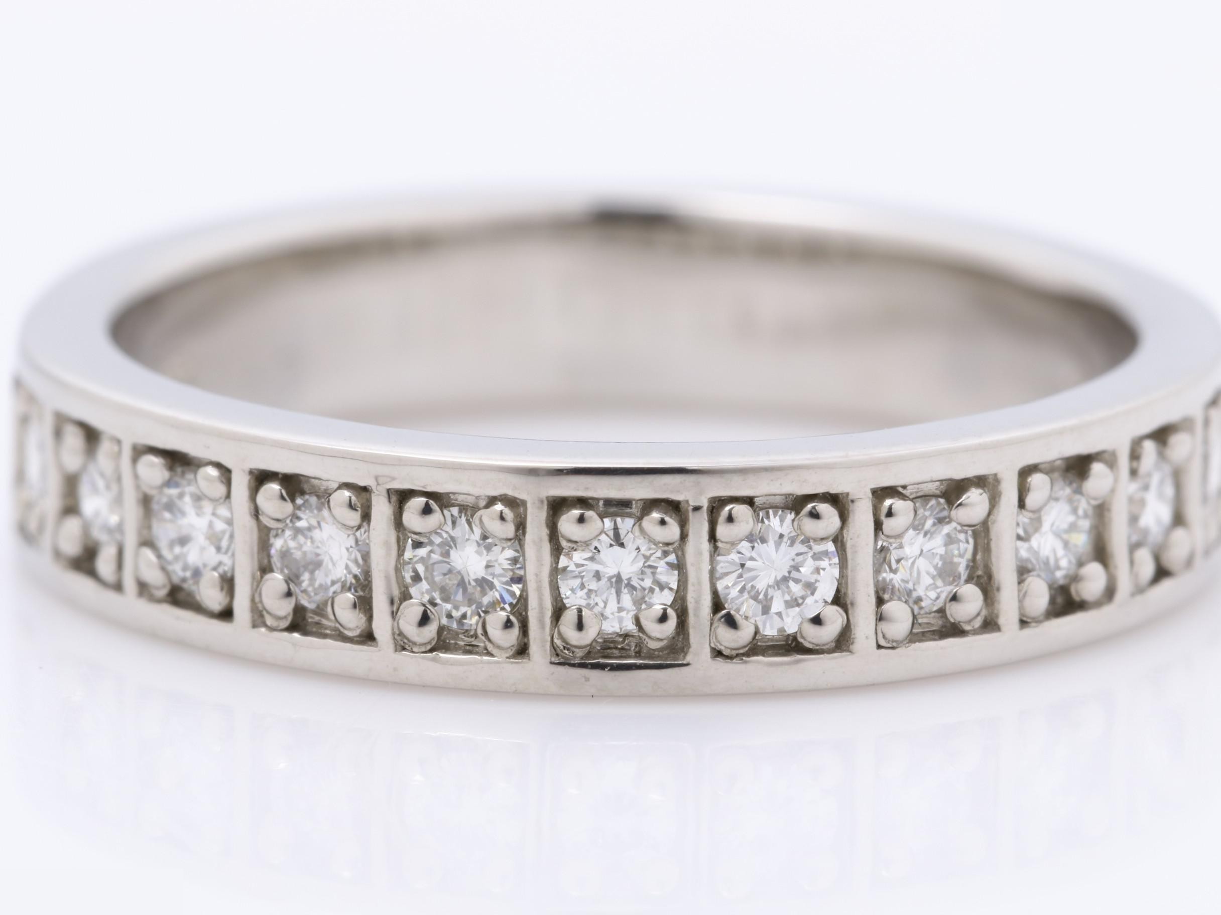 Half-diamond ring, Pt900, D0.36ct, size 11, 6.4g — view 2