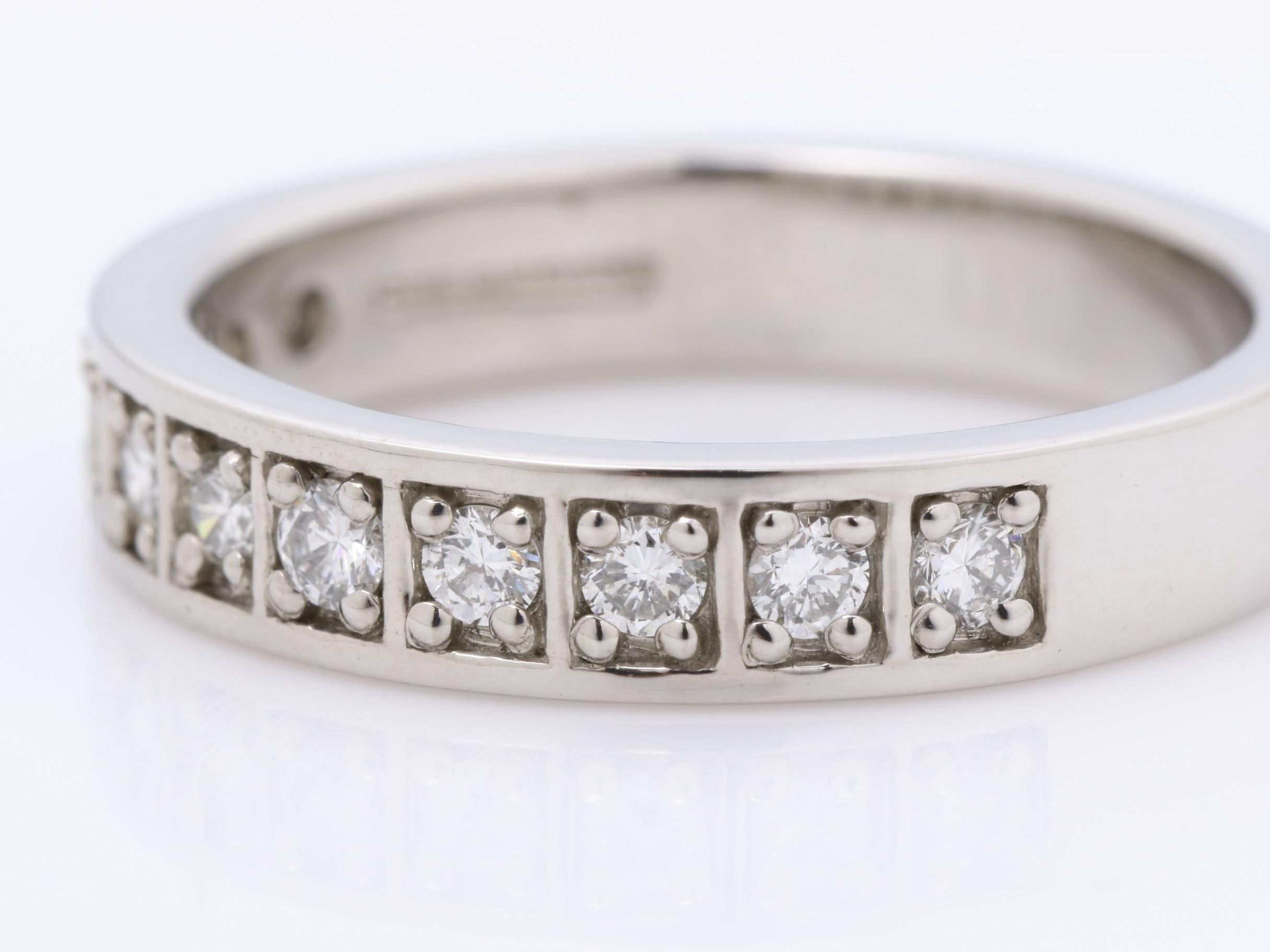 Half-diamond ring, Pt900, D0.36ct, size 11, 6.4g — view 3