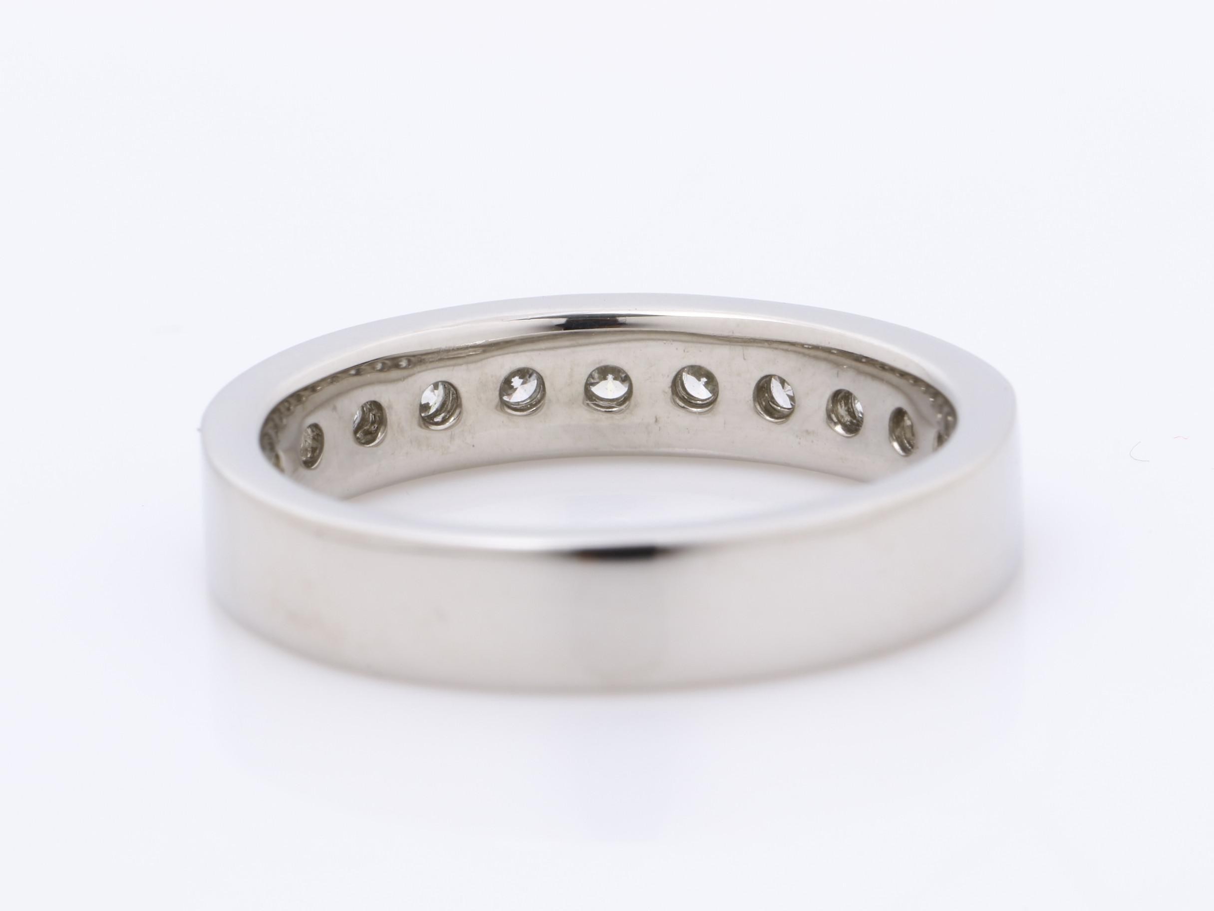 Half-diamond ring, Pt900, D0.36ct, size 11, 6.4g — view 4