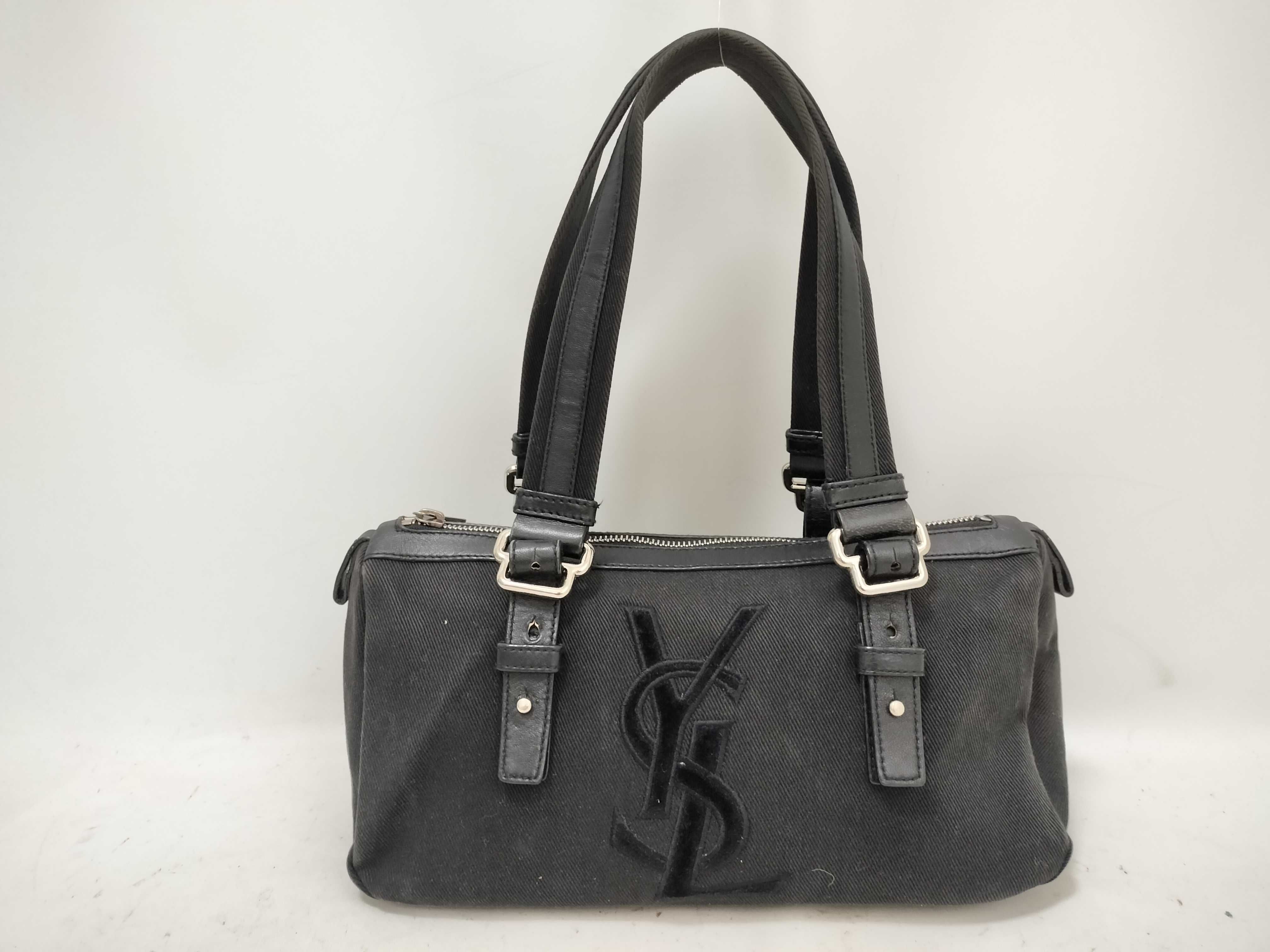 Black Canvas Leather Kahala Logo Handbag