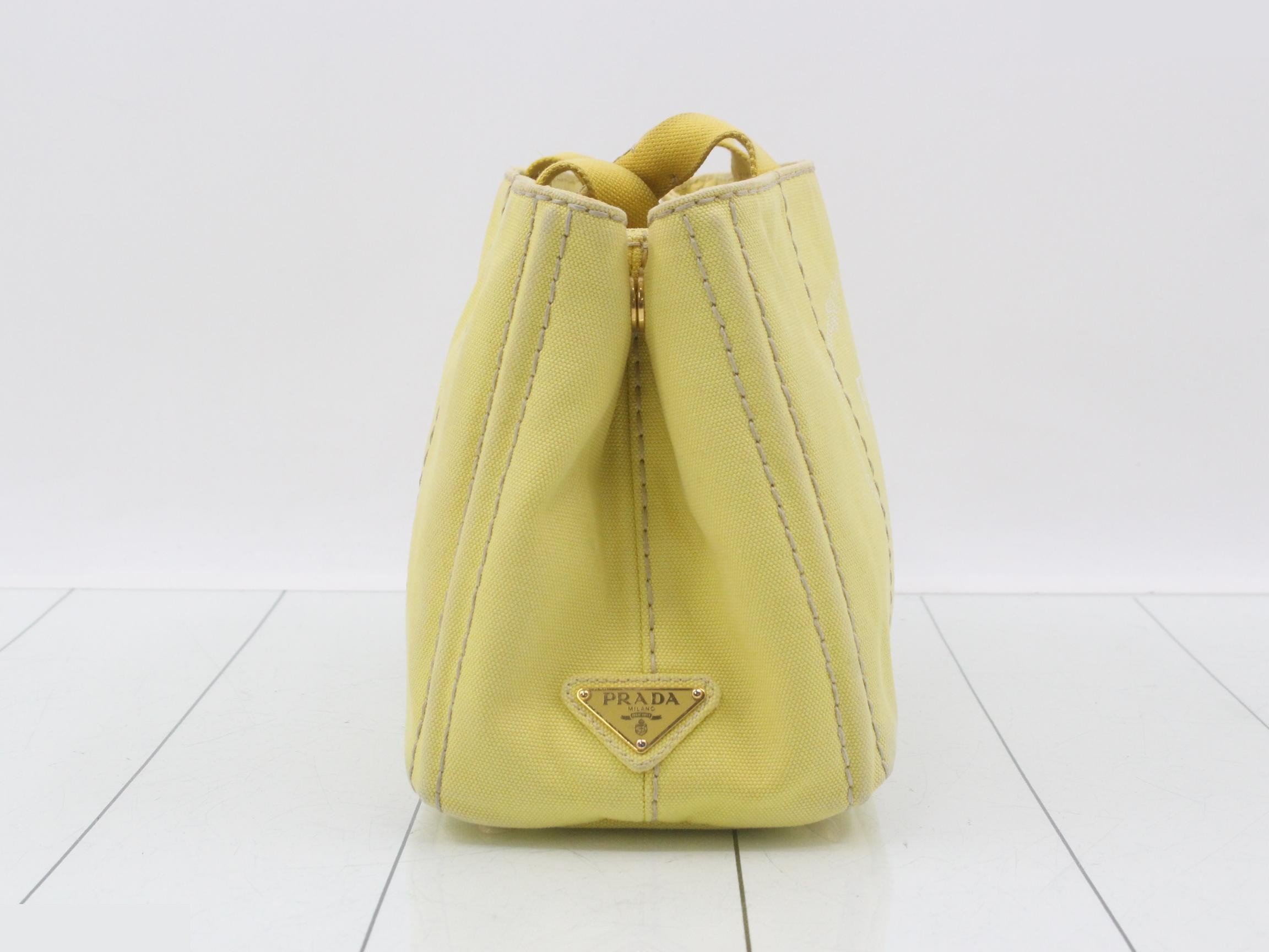 Canapa Mini handbag, yellow canvas — view 4