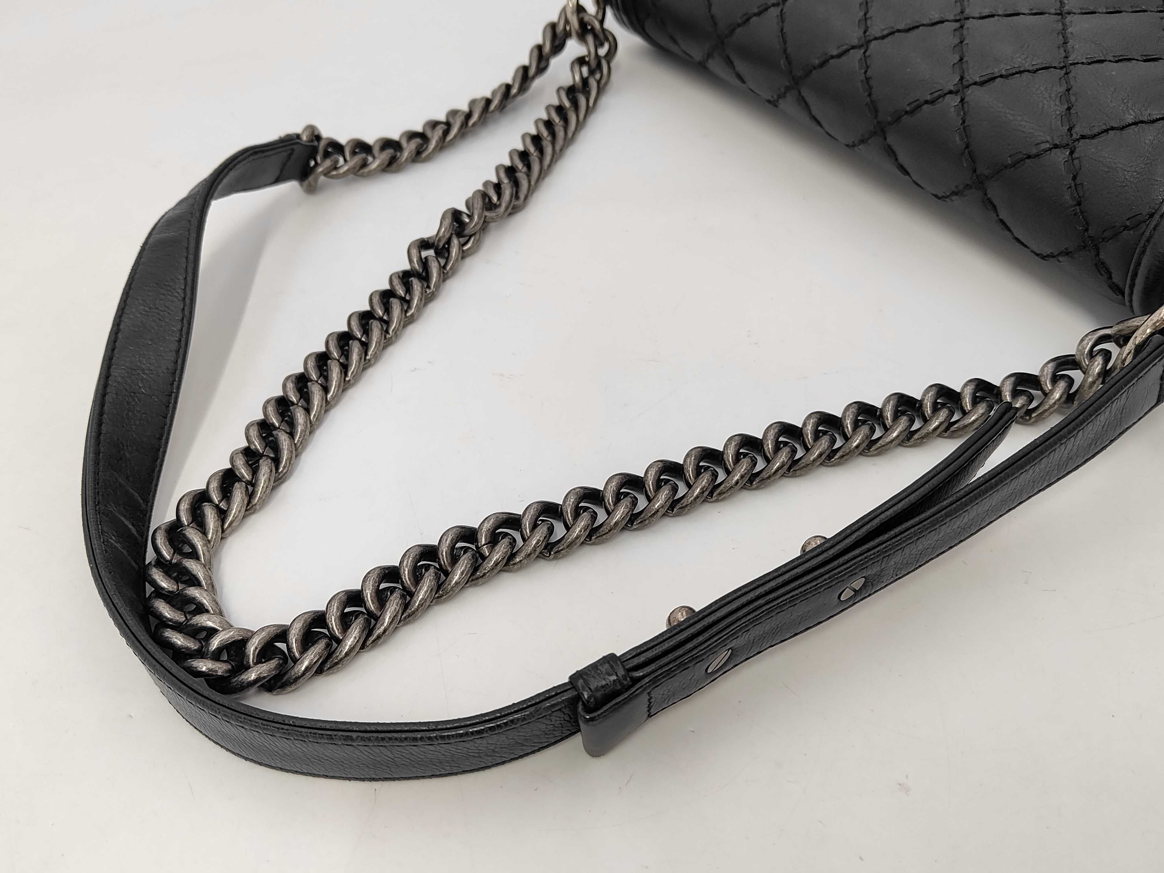 Boy Chanel Matelassé Black Chain Shoulder Bag — view 3
