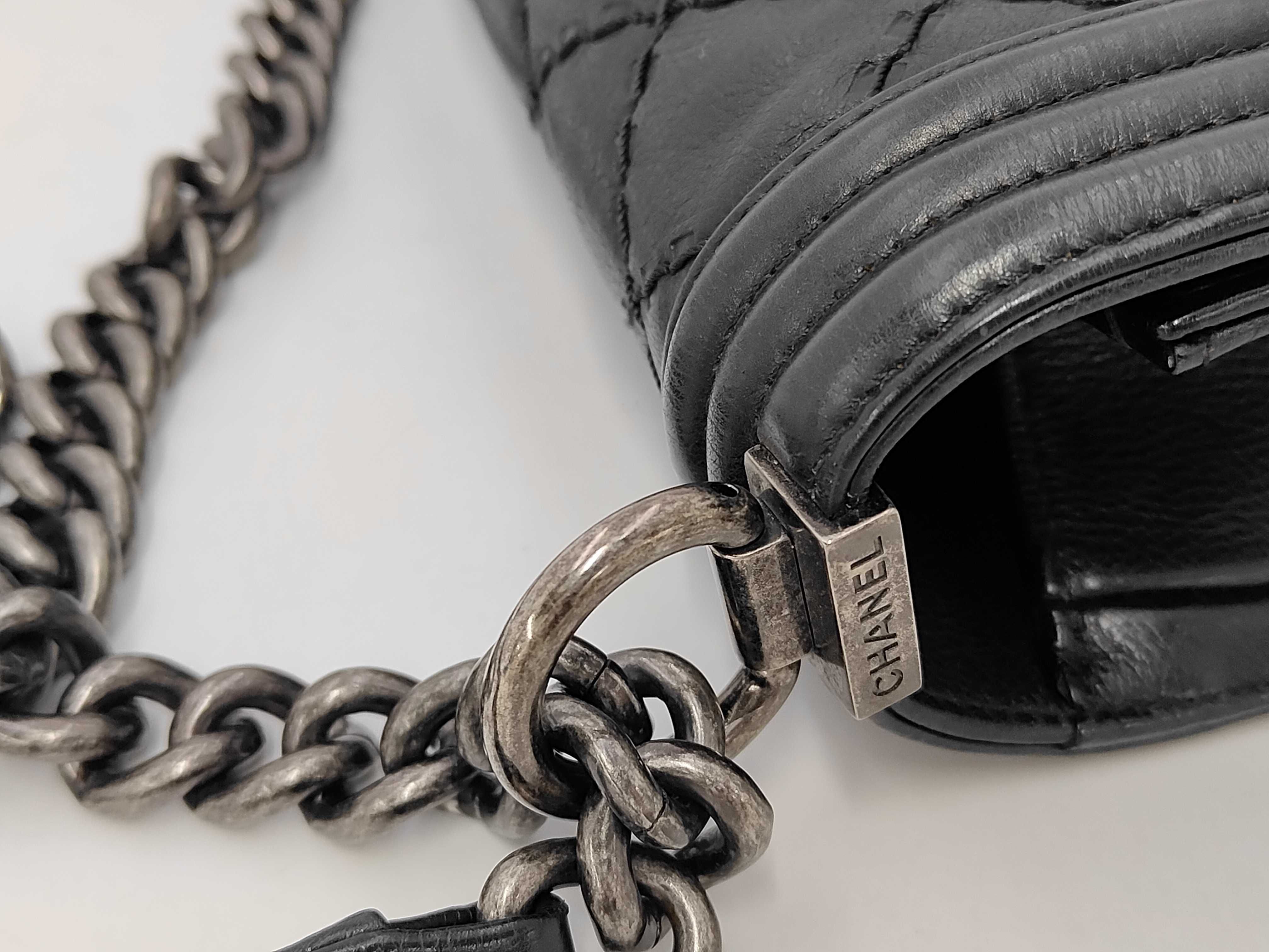 Boy Chanel Matelassé Black Chain Shoulder Bag — view 5