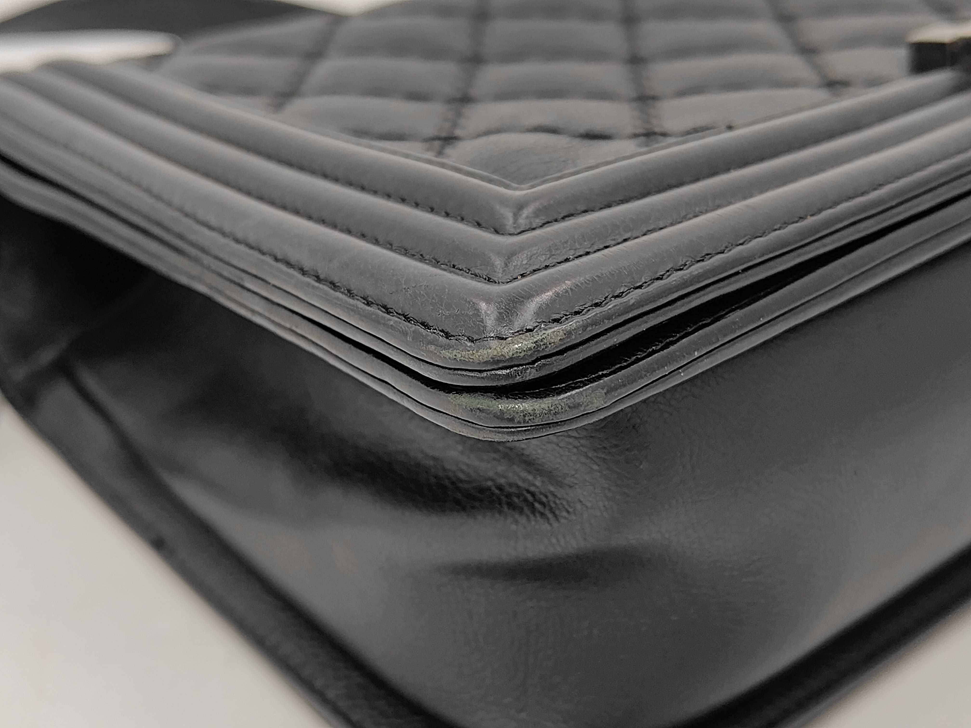 Boy Chanel Matelassé Black Chain Shoulder Bag — view 6