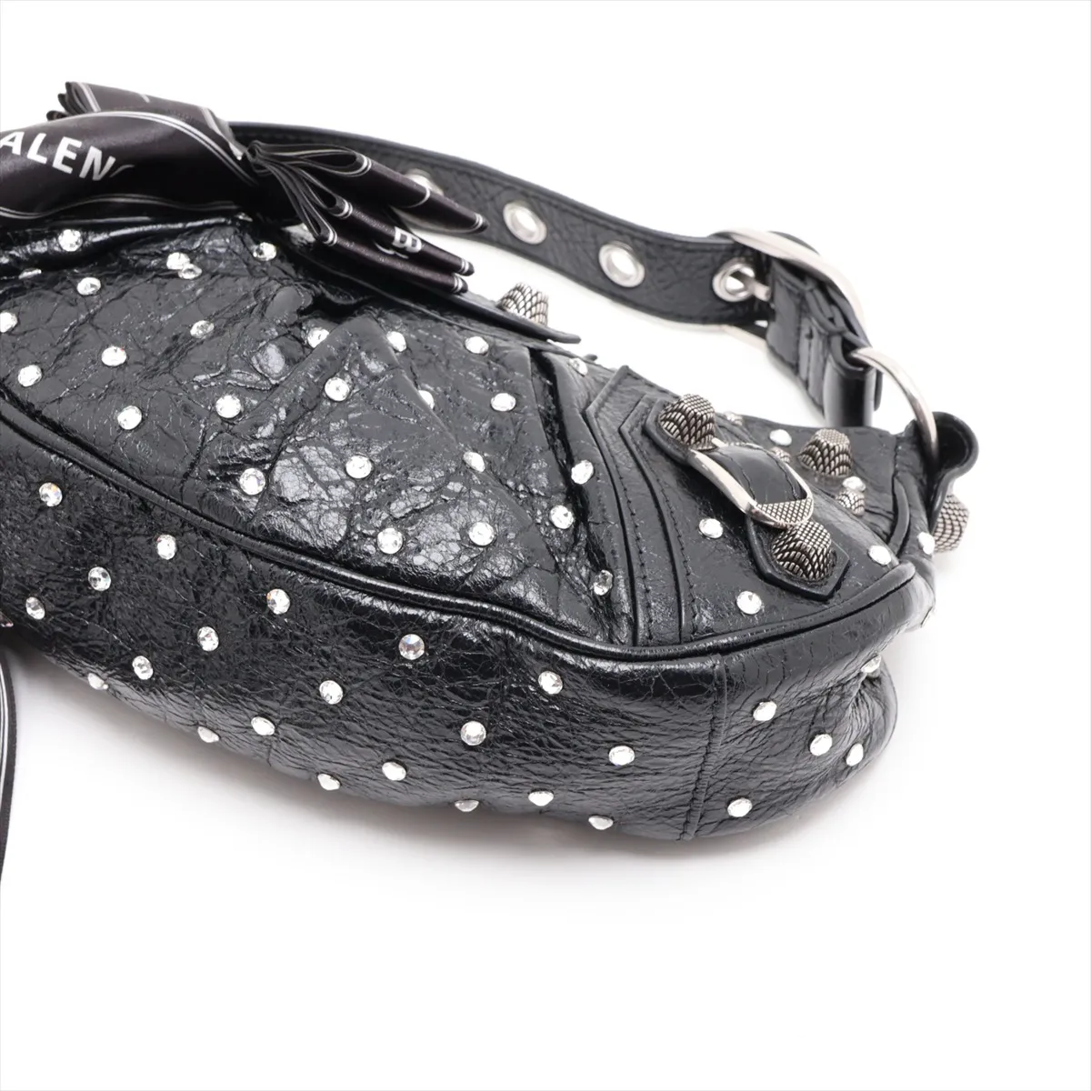 Lucagol XS 671309 Leather Shoulder Bag, Black, with Mirror Charm — view 3