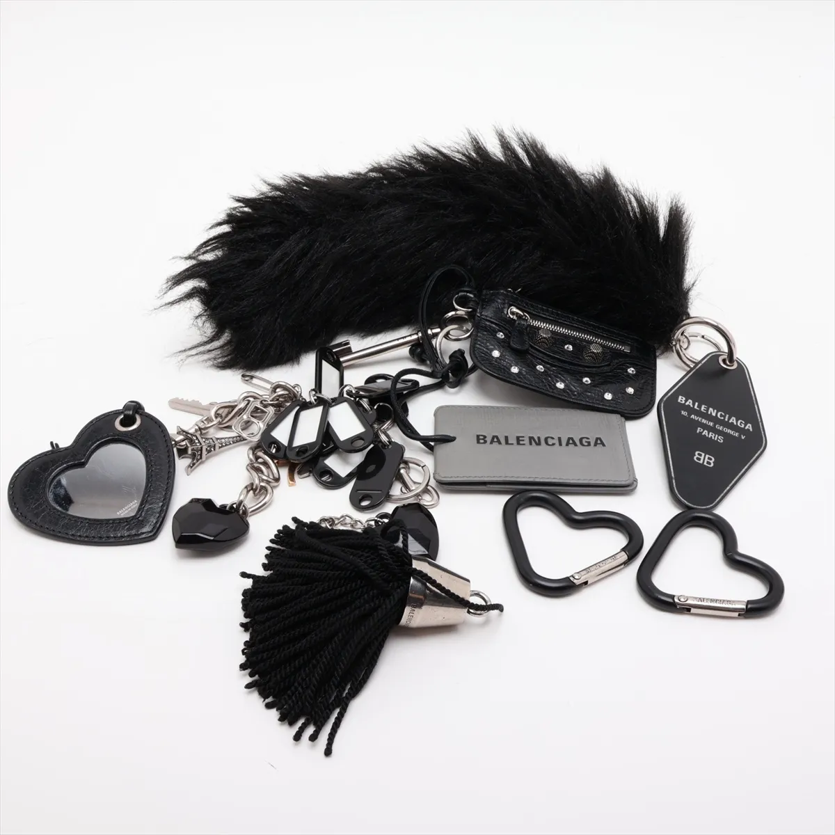 Lucagol XS 671309 Leather Shoulder Bag, Black, with Mirror Charm — view 8