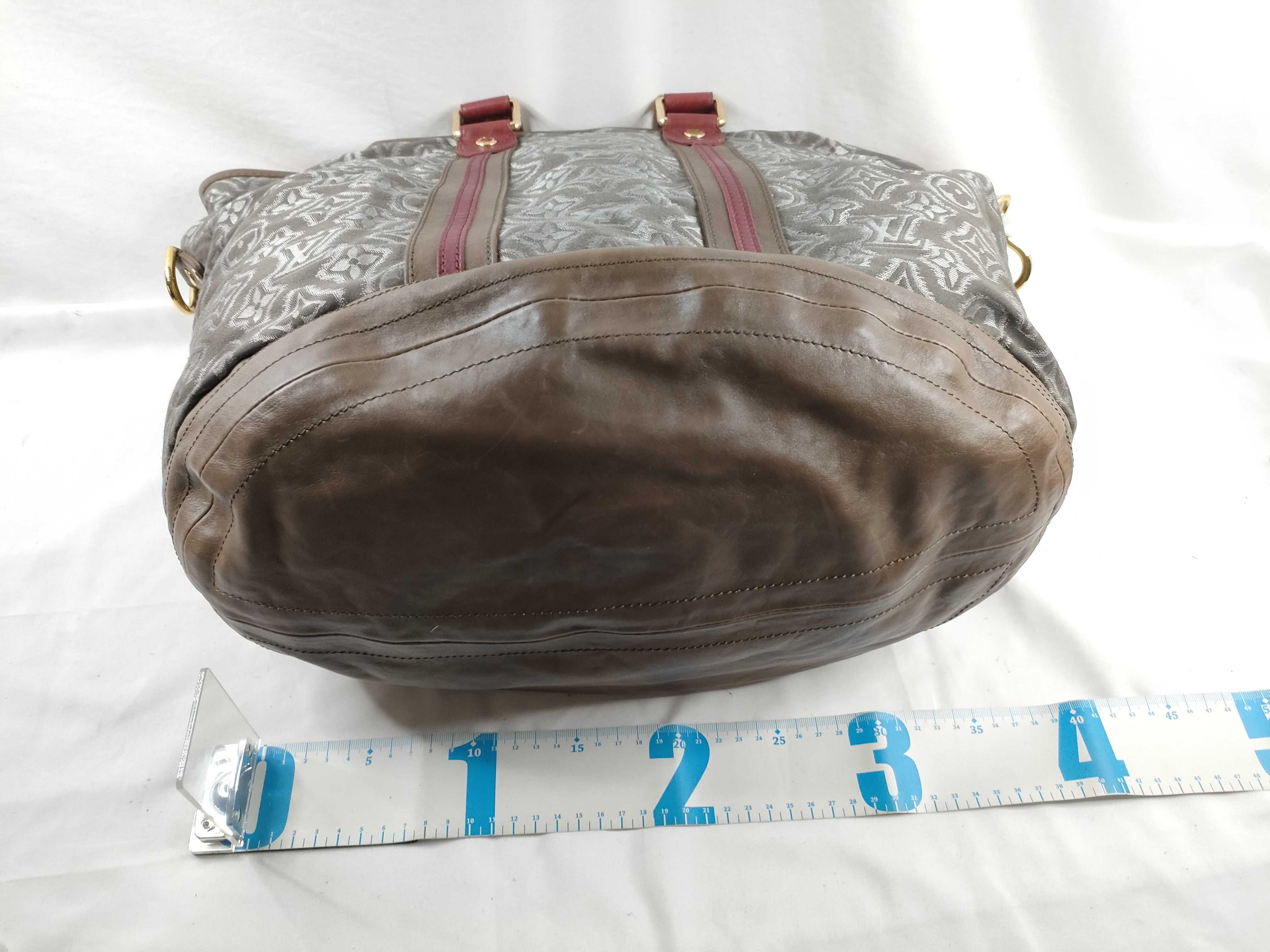 ID- Aviator Jacquard 38 Canvas Brown Red Handbag GHW TJ1150 — view 2