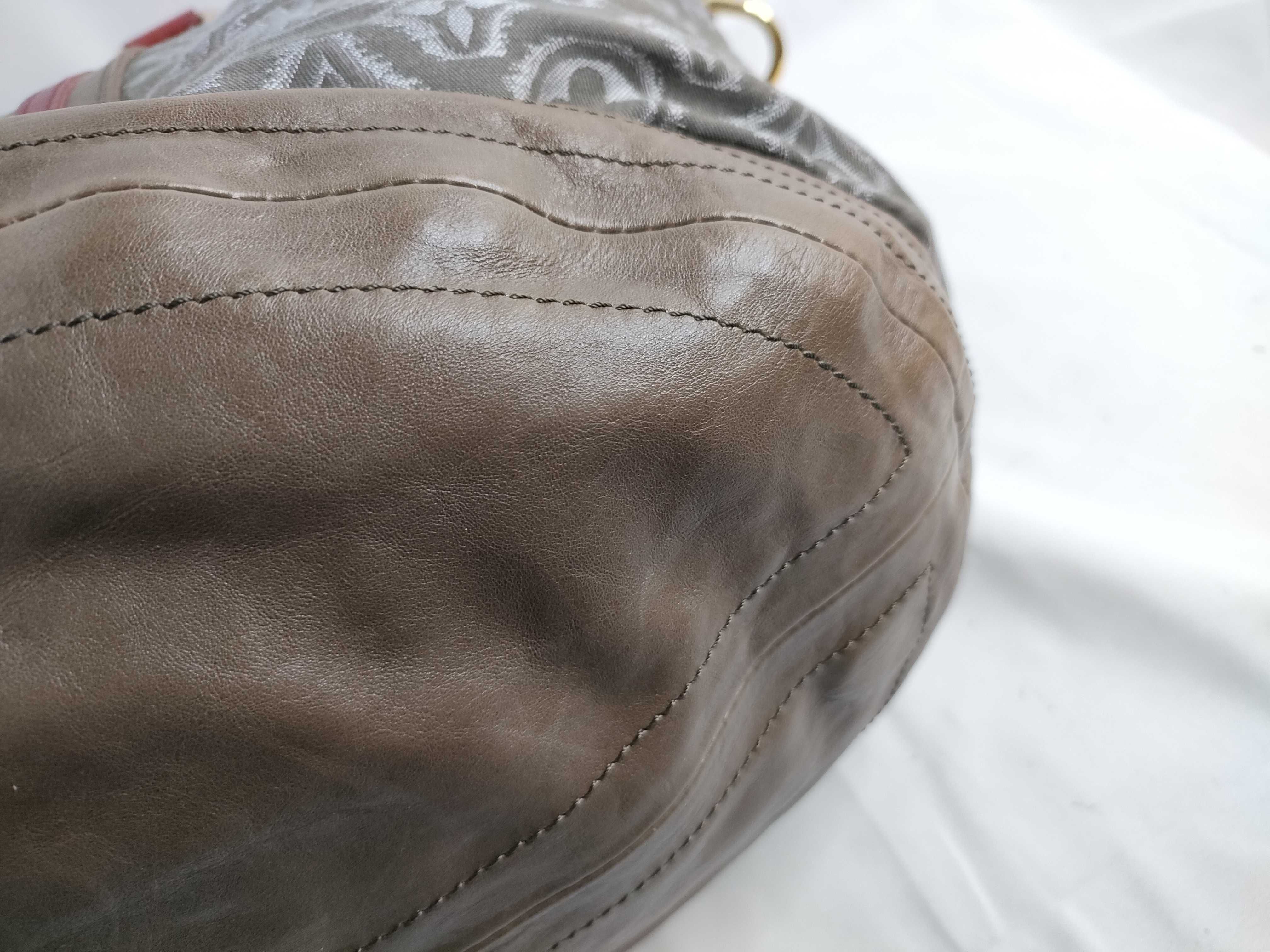 ID- Aviator Jacquard 38 Canvas Brown Red Handbag GHW TJ1150 — view 5
