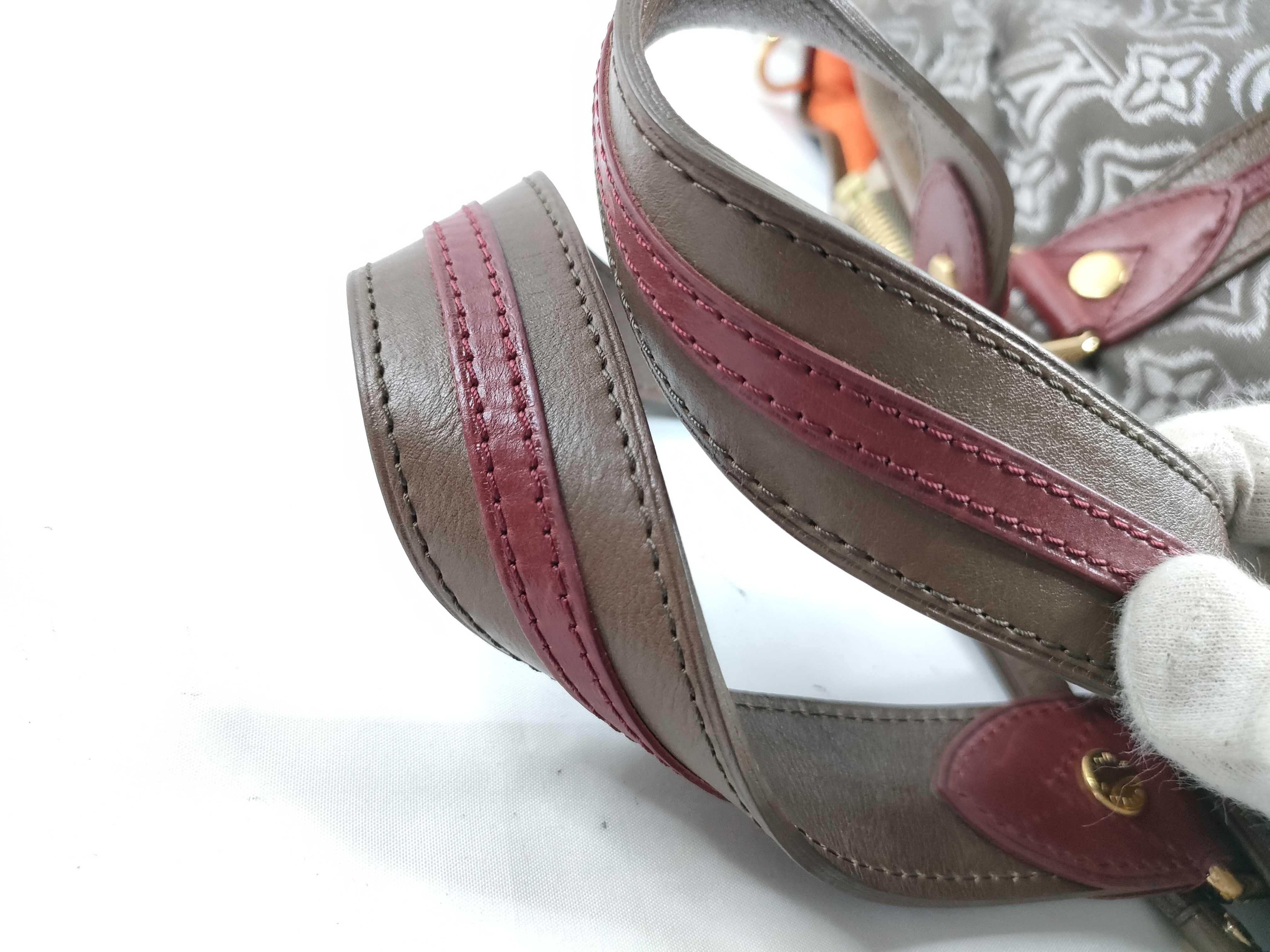 ID- Aviator Jacquard 38 Canvas Brown Red Handbag GHW TJ1150 — view 7