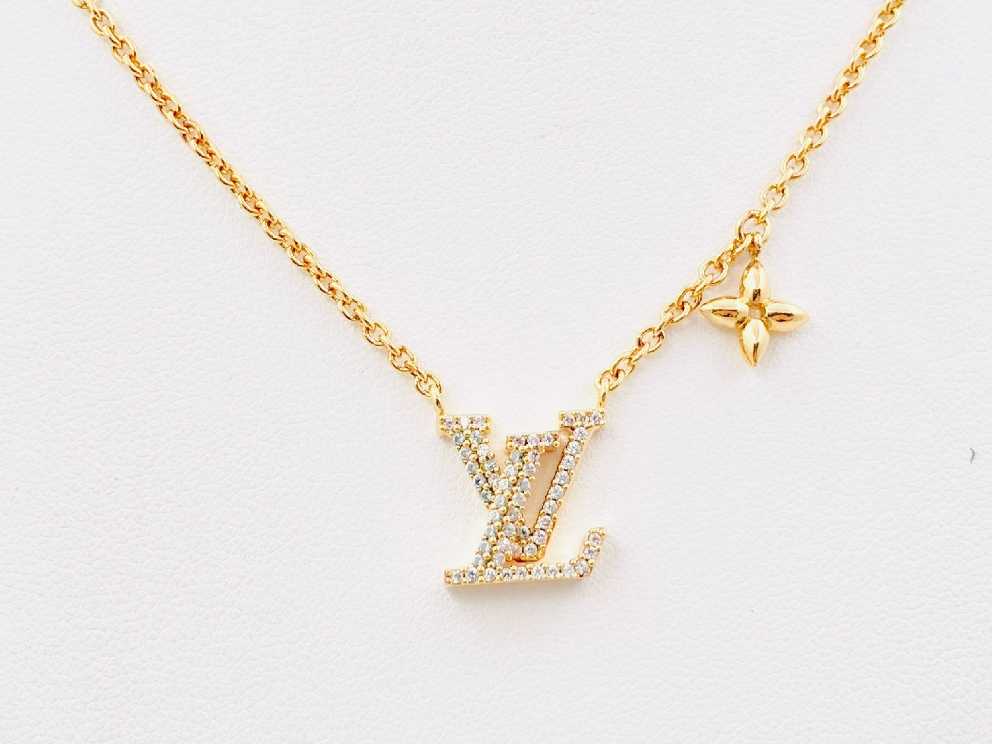 M00596 Collier LV Iconic Rhinestone Necklace Gold TE0274 Necklace