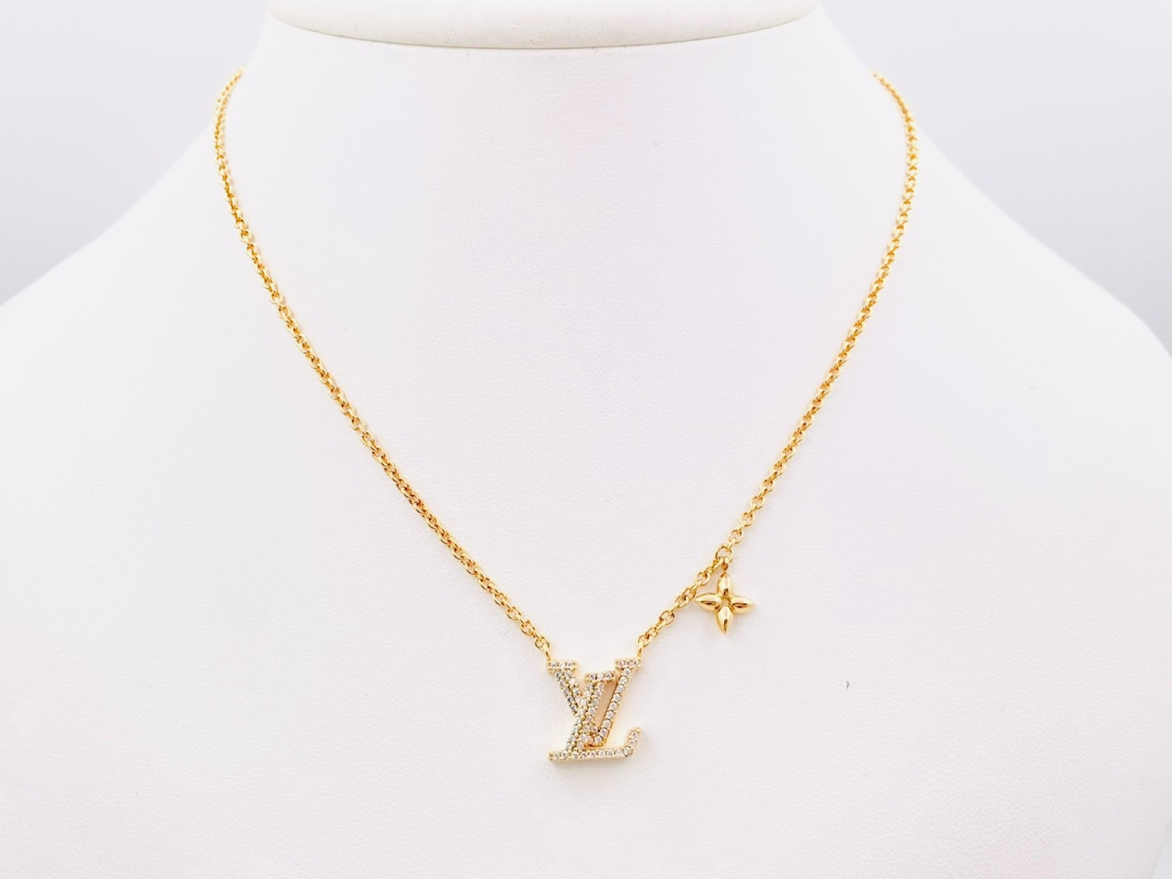 M00596 Collier LV Iconic Rhinestone Necklace Gold TE0274 Necklace — view 2