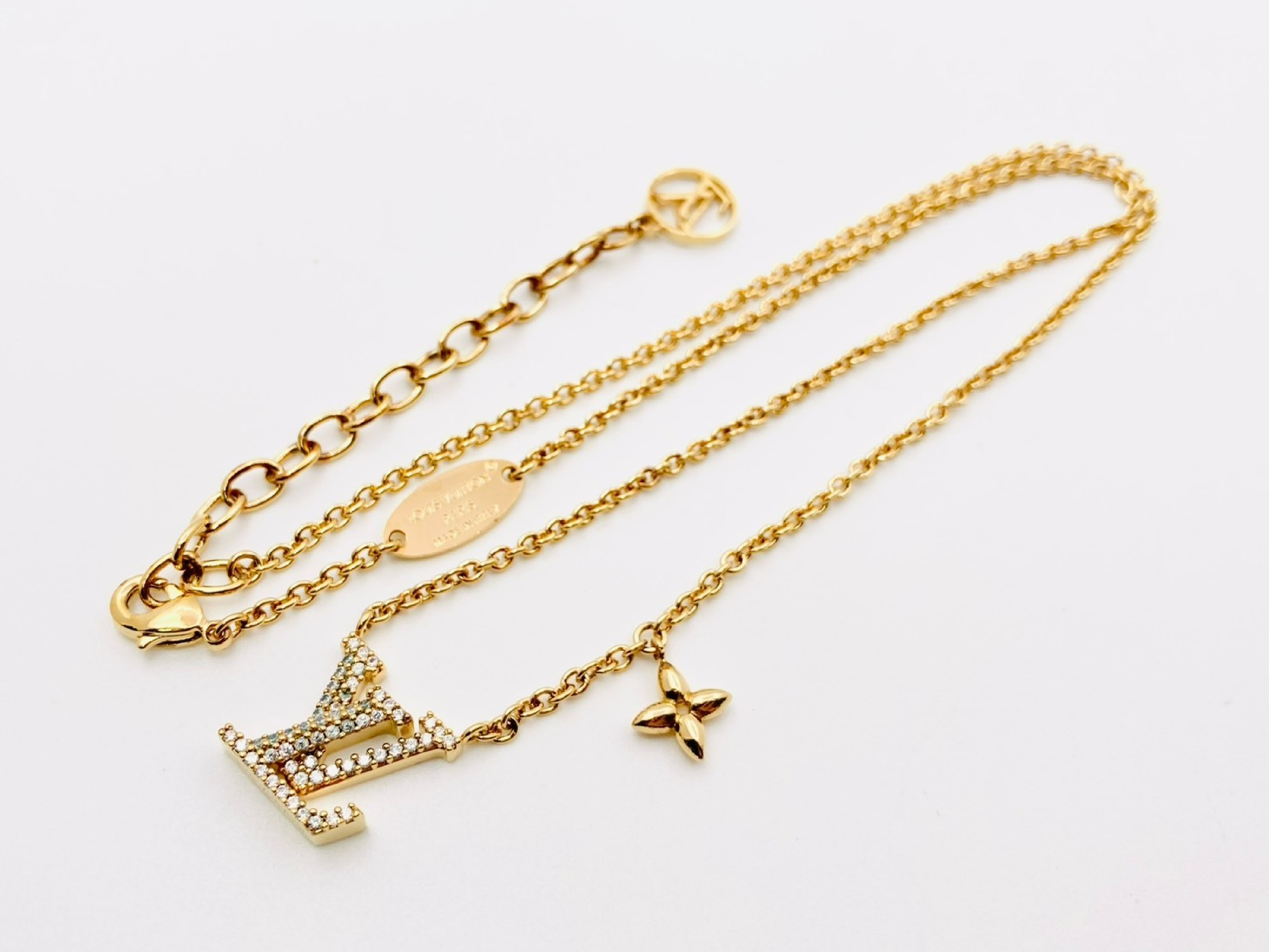 M00596 Collier LV Iconic Rhinestone Necklace Gold TE0274 Necklace — view 3