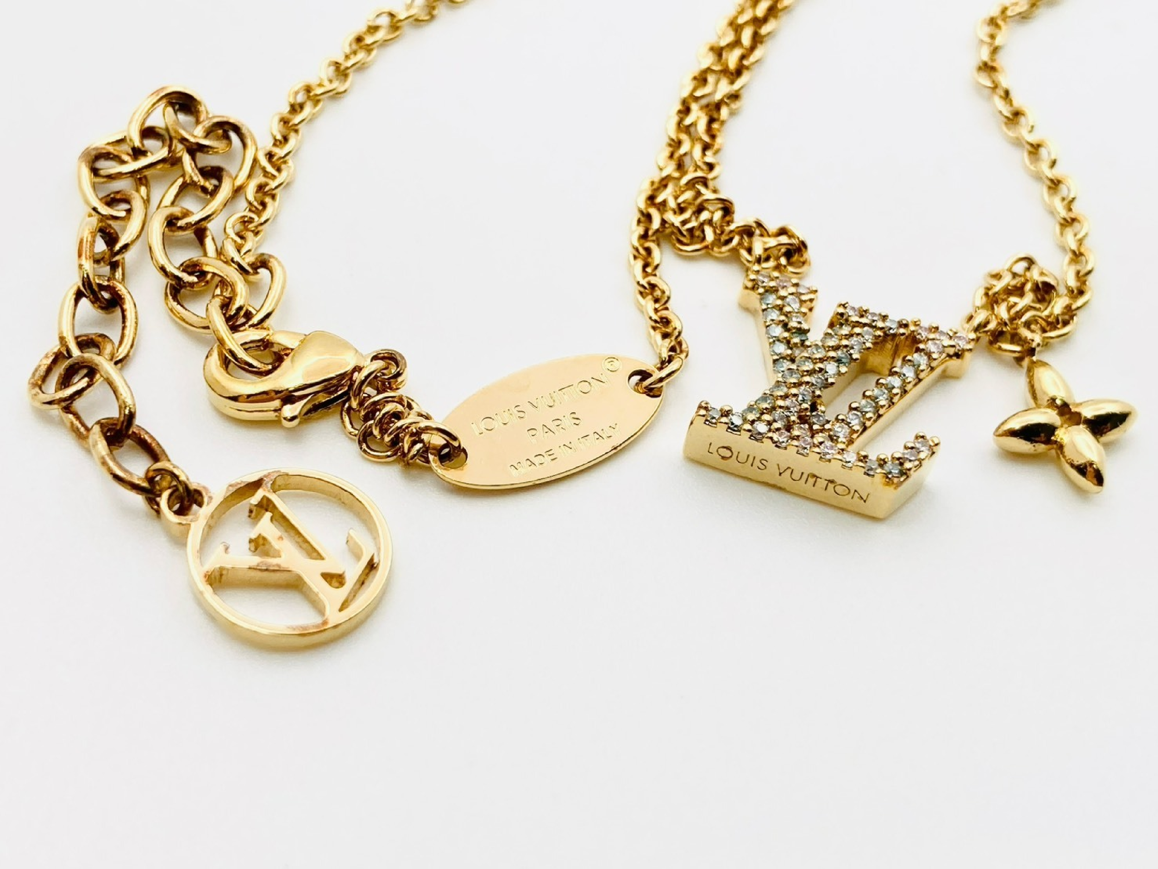 M00596 Collier LV Iconic Rhinestone Necklace Gold TE0274 Necklace — view 4