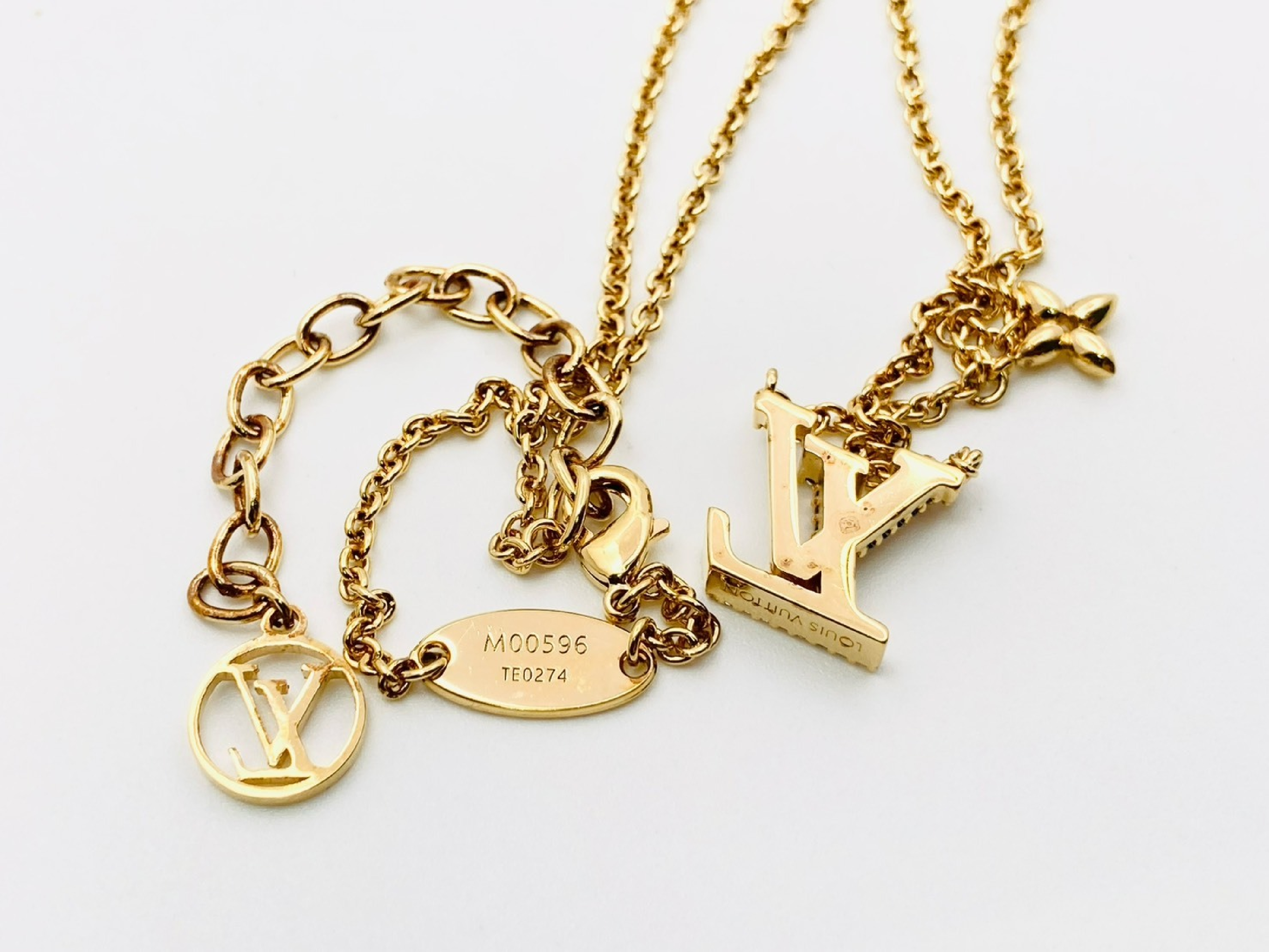 M00596 Collier LV Iconic Rhinestone Necklace Gold TE0274 Necklace — view 5