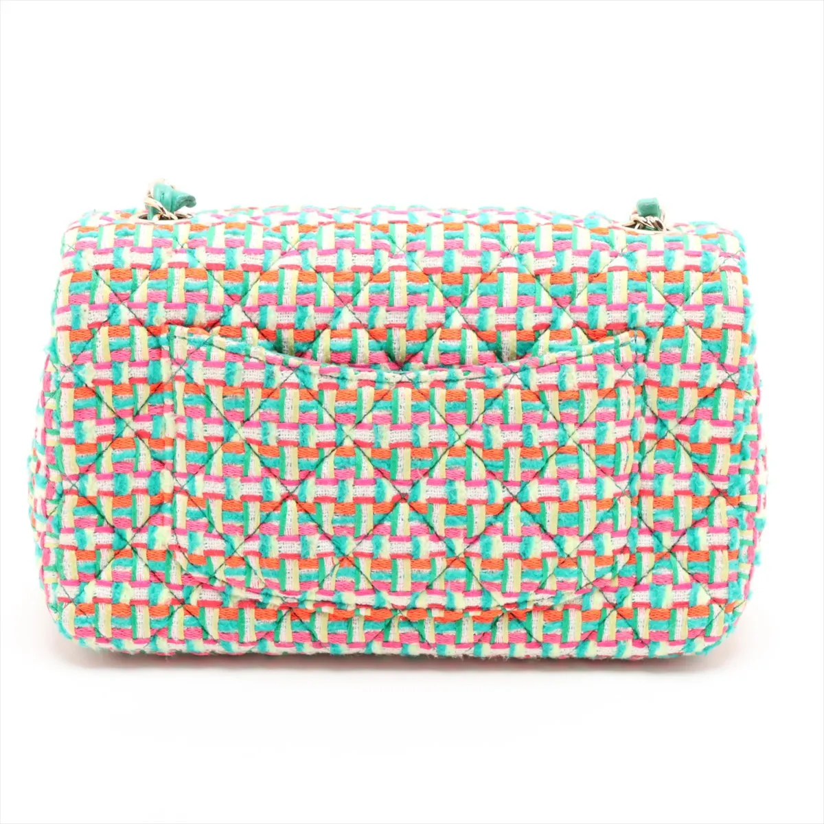 Mini Matelassé 20 Tweed Single Flap Single Chain Bag, Multicolor, Gold Hardware, 21865751, Serial Number 21-A69900 — view 2